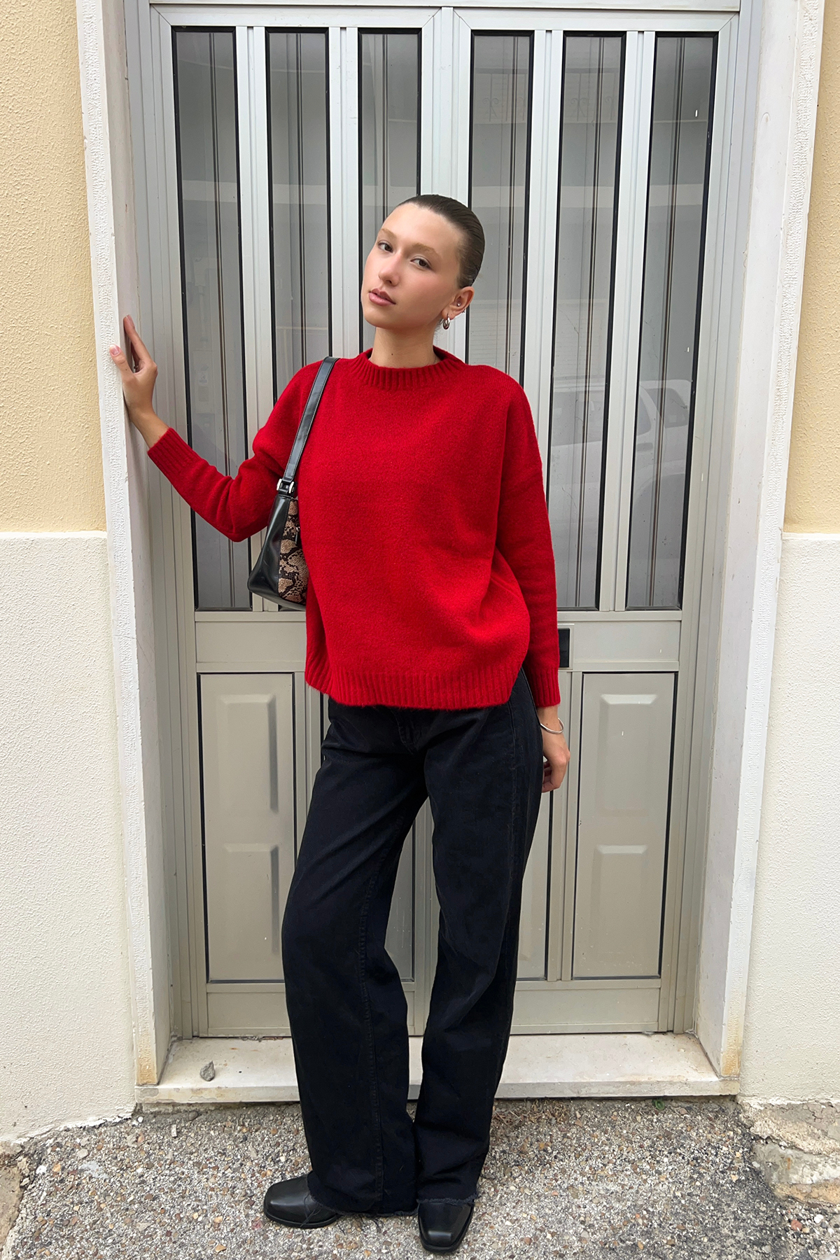 CHUBA  Kadın Bisiklet Yaka Yumuşak Dokulu Triko Kazak Kırmızı 26W3032 - Görsel 3