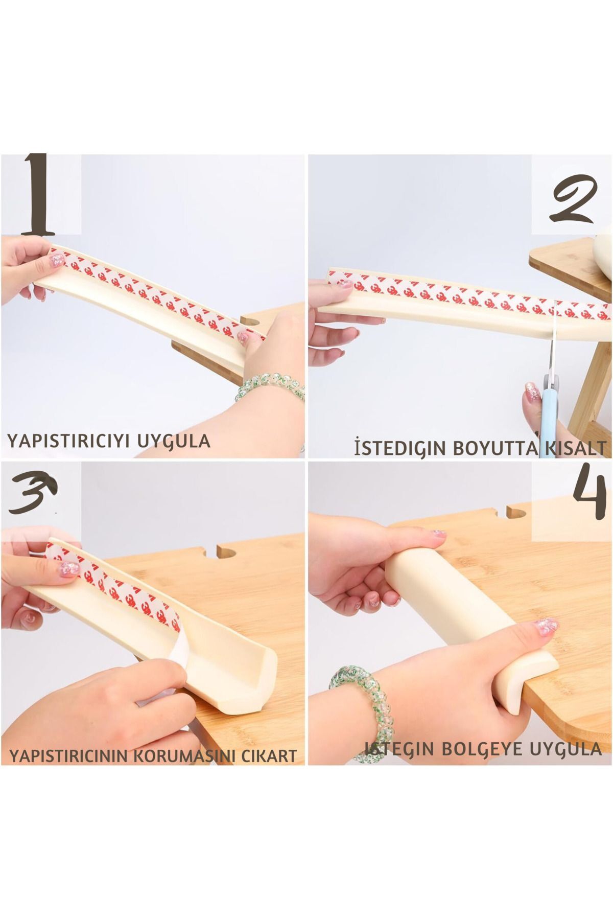 Miningaa 10'lu Köşe Koruyucu Yastık Ve 10 Metre Koruyucu Sarmal Şerit Koruma Çocuk Bebek Güvenlik Emniyet Set fotoğrafı 5 (önizleme)