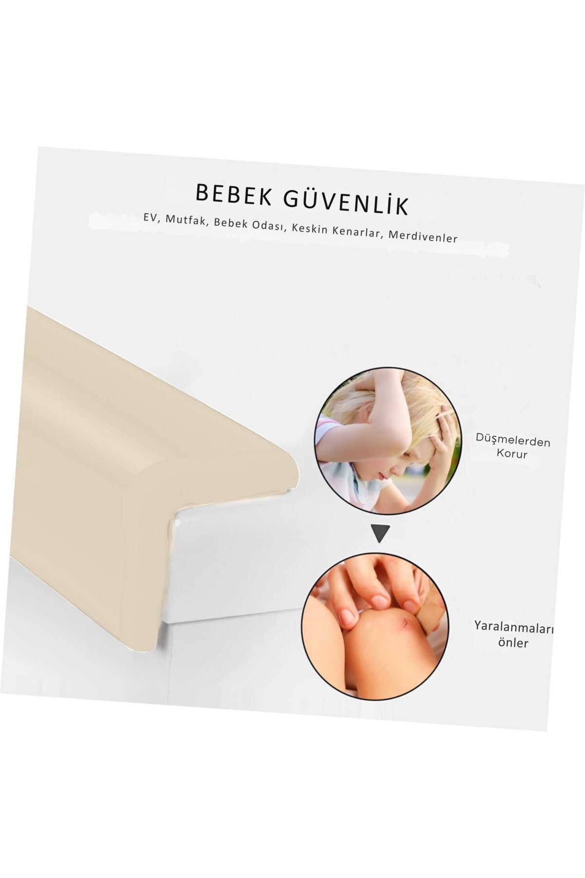 Miningaa 10'lu Köşe Koruyucu Yastık Ve 10 Metre Koruyucu Sarmal Şerit Koruma Çocuk Bebek Güvenlik Emniyet Set fotoğrafı 6 (önizleme)