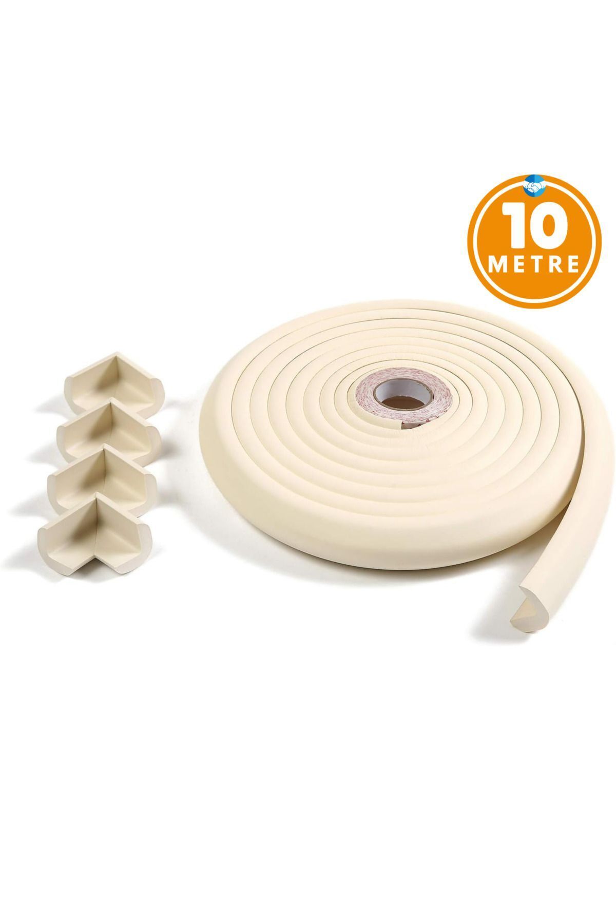 Miningaa 10'lu Köşe Koruyucu Yastık Ve 10 Metre Koruyucu Sarmal Şerit Koruma Çocuk Bebek Güvenlik Emniyet Set fotoğrafı 2 (önizleme)