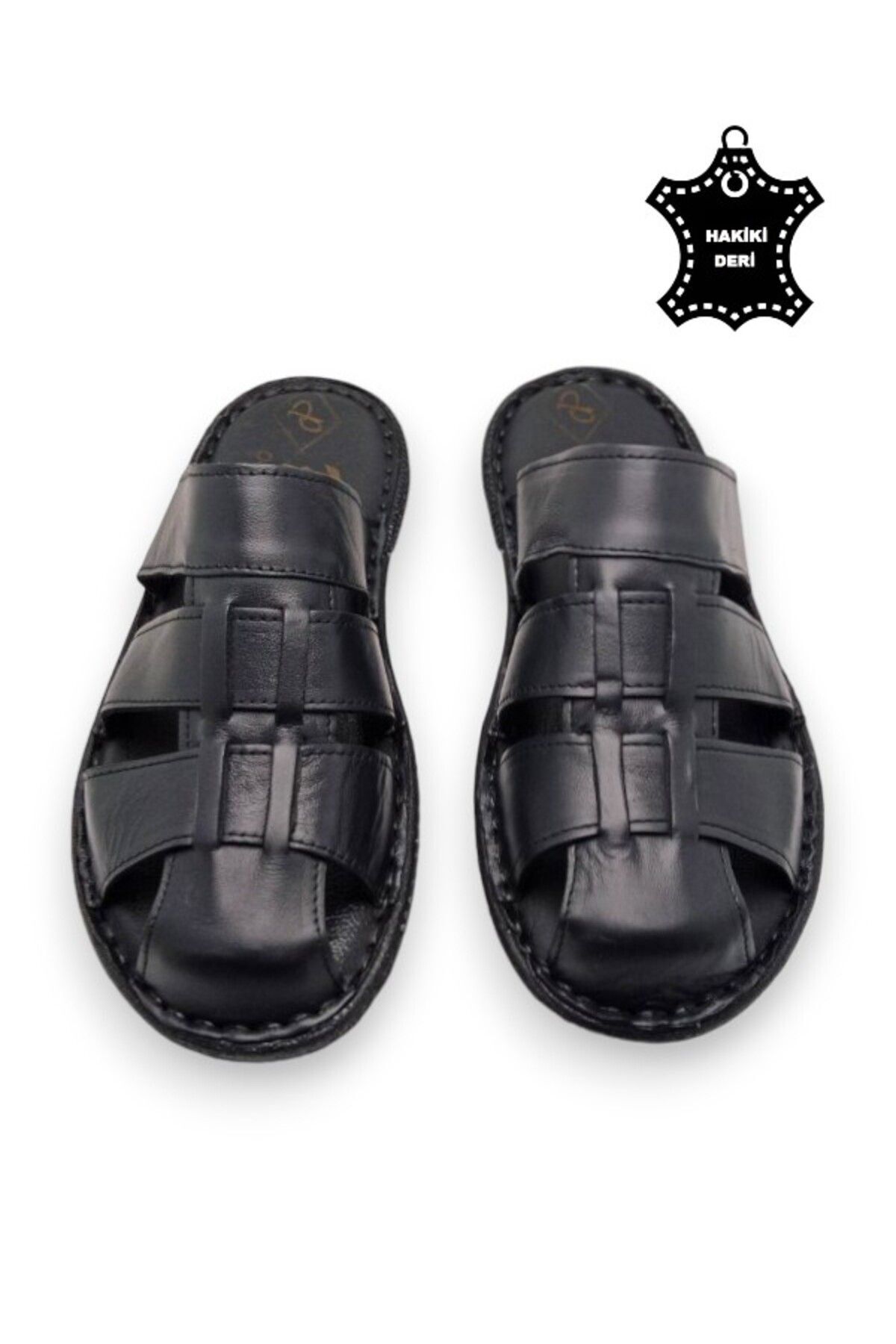 MAGIC SHOES Tamamen Hakiki Deri Ve Topuk Yastıklı Sistemli Ortopedik Erkek Terlik. görsel 3