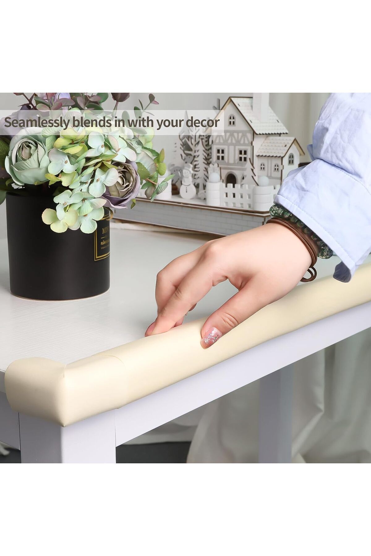 Miningaa 10'lu Köşe Koruyucu Yastık Ve 10 Metre Koruyucu Sarmal Şerit Koruma Çocuk Bebek Güvenlik Emniyet Set fotoğrafı 3 (önizleme)