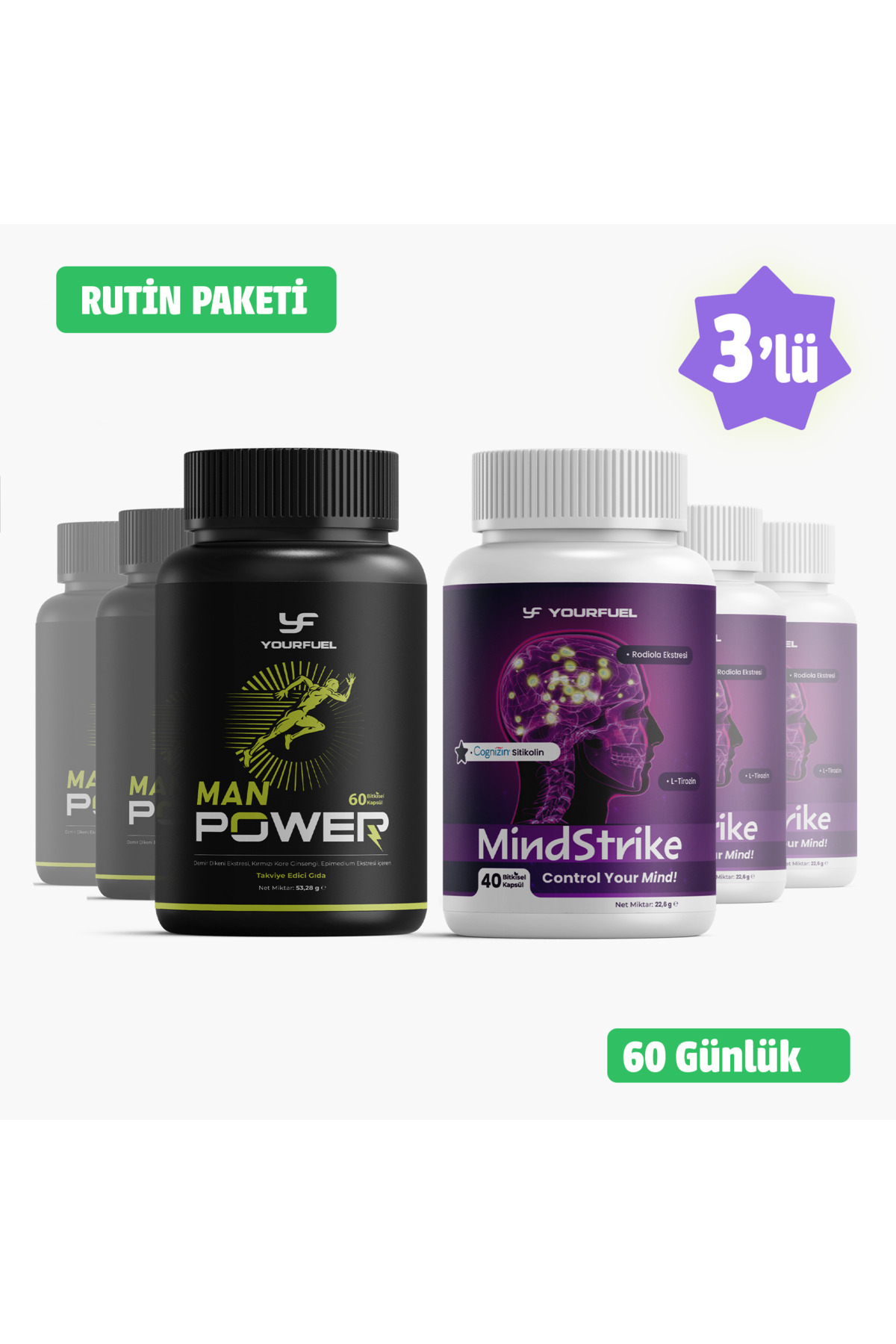 yourfuel ManPower & MindStrike | 60 Günlük Paket