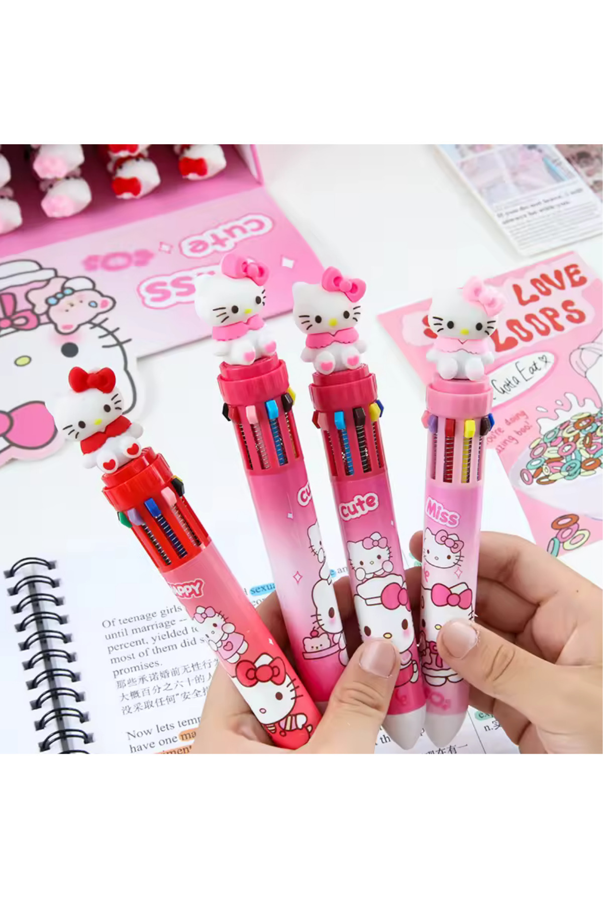 NaSaDAN Hello Kitty 10 Renk Çoklu Tükenmez Kalem 1 ADET