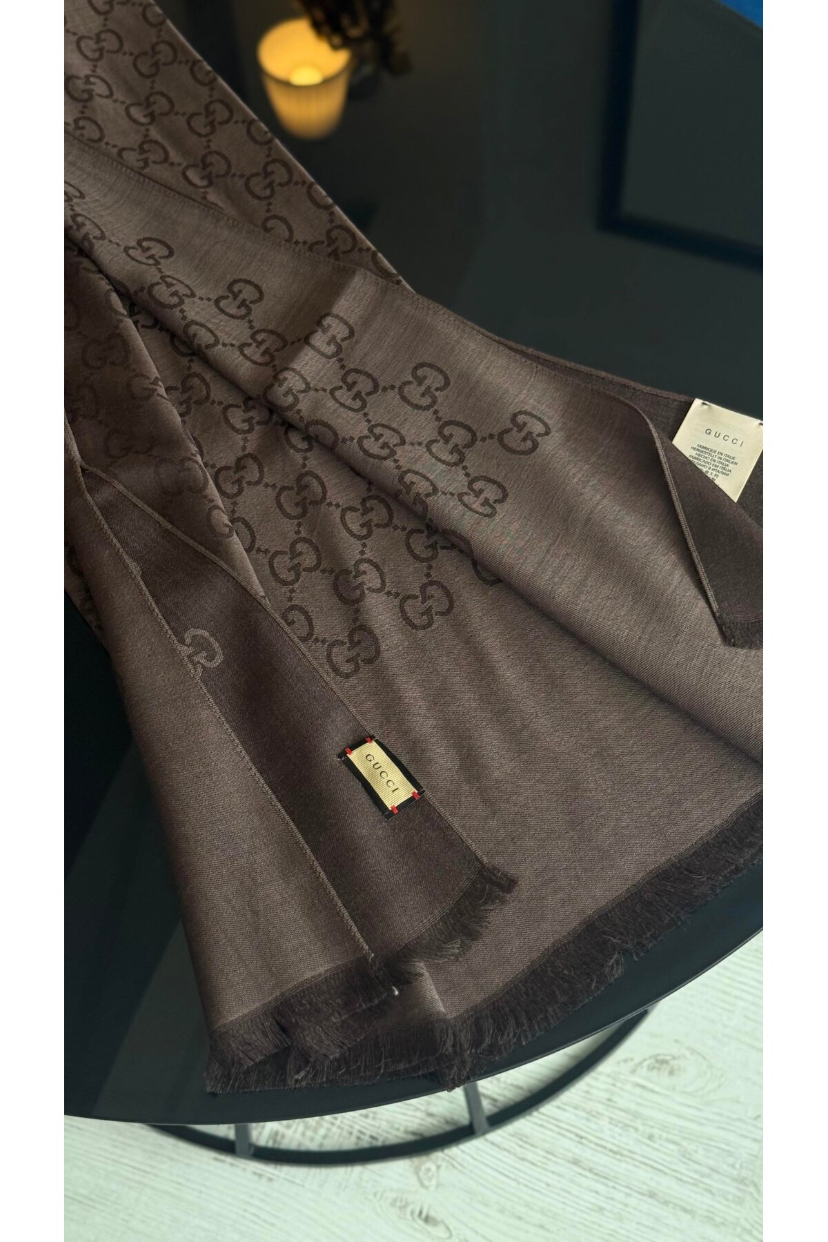 GC  Küllü Kahve Gucci Kaşmir Şal - Görsel 2