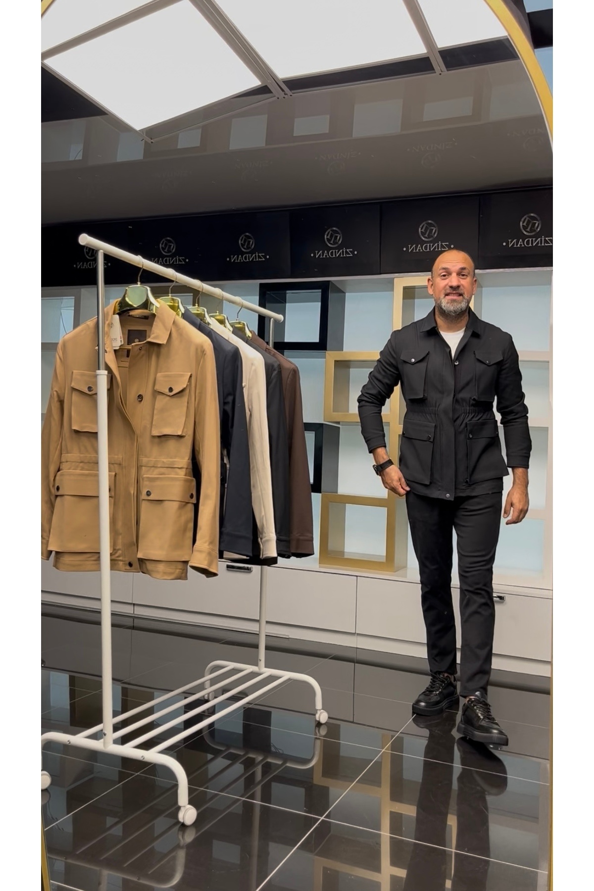 Zindan Koton Kumaş Safari (ceket) Trençkot Siyah