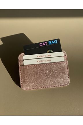 ÇANTA Lüx Deri Pembe Simli Kartlık