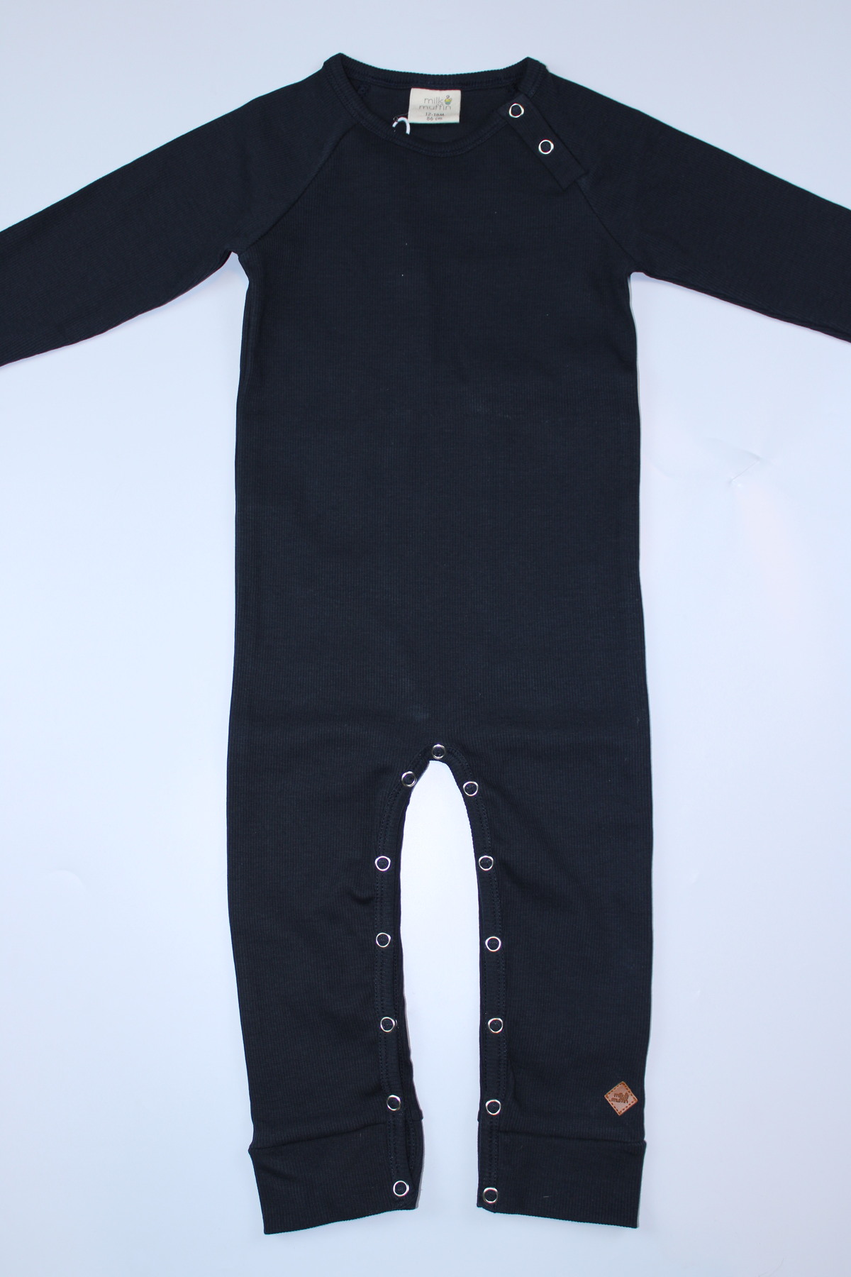 Milk & Muffin 574-ORGANİK BEBEK FİTİLLİ ÇITÇITLI LACİVERT RİBANA TULUM fotoğrafı 2 (önizleme)