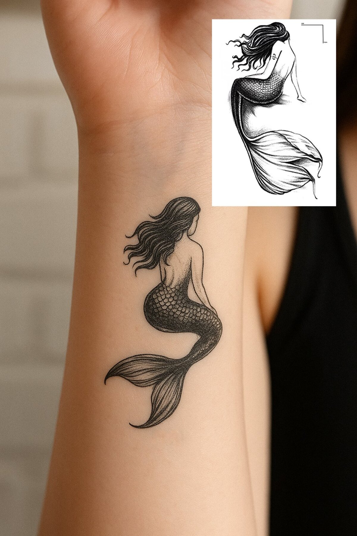 Temporary Mermaid Mini Tattoo
