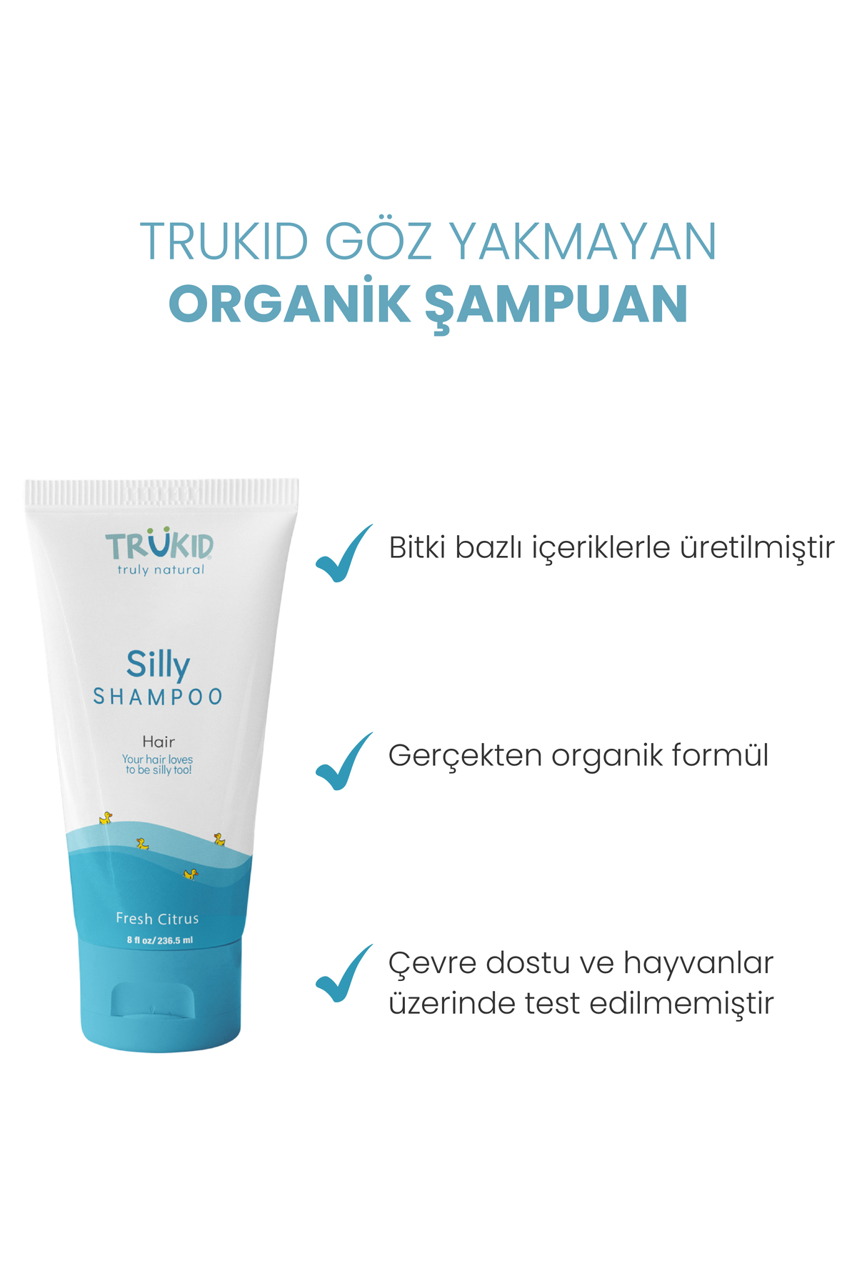 Trukid Göz Yakmayan Organik Şampuan 236.5 ml - Silly Shampoo fotoğrafı 2 (önizleme)