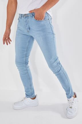 ENERJİN Erkek Jeans Skinny Fit Likralı Buzz Mavi