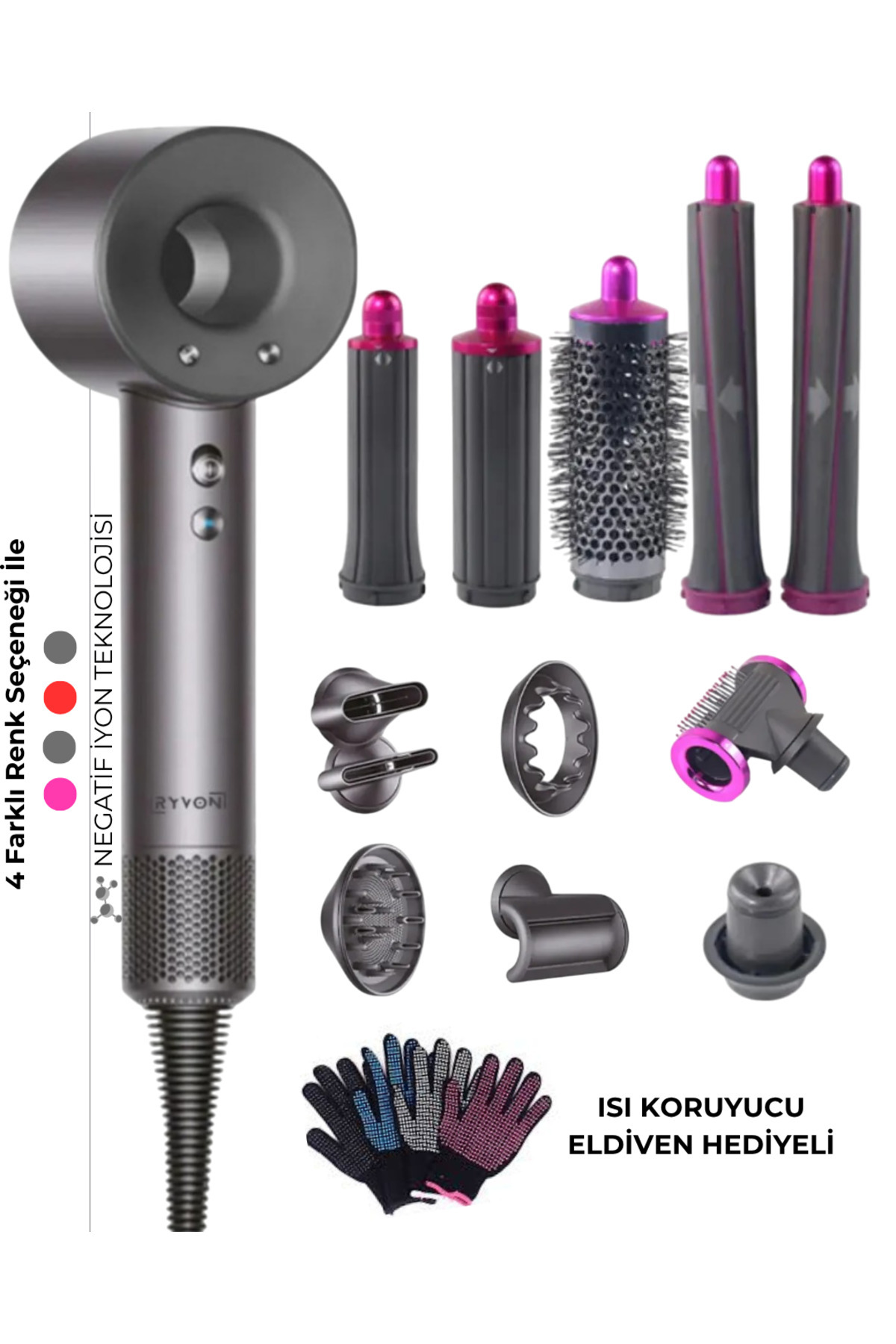 RYVON Saç Kurutma Ve Şekillendirici Full Set 12in1