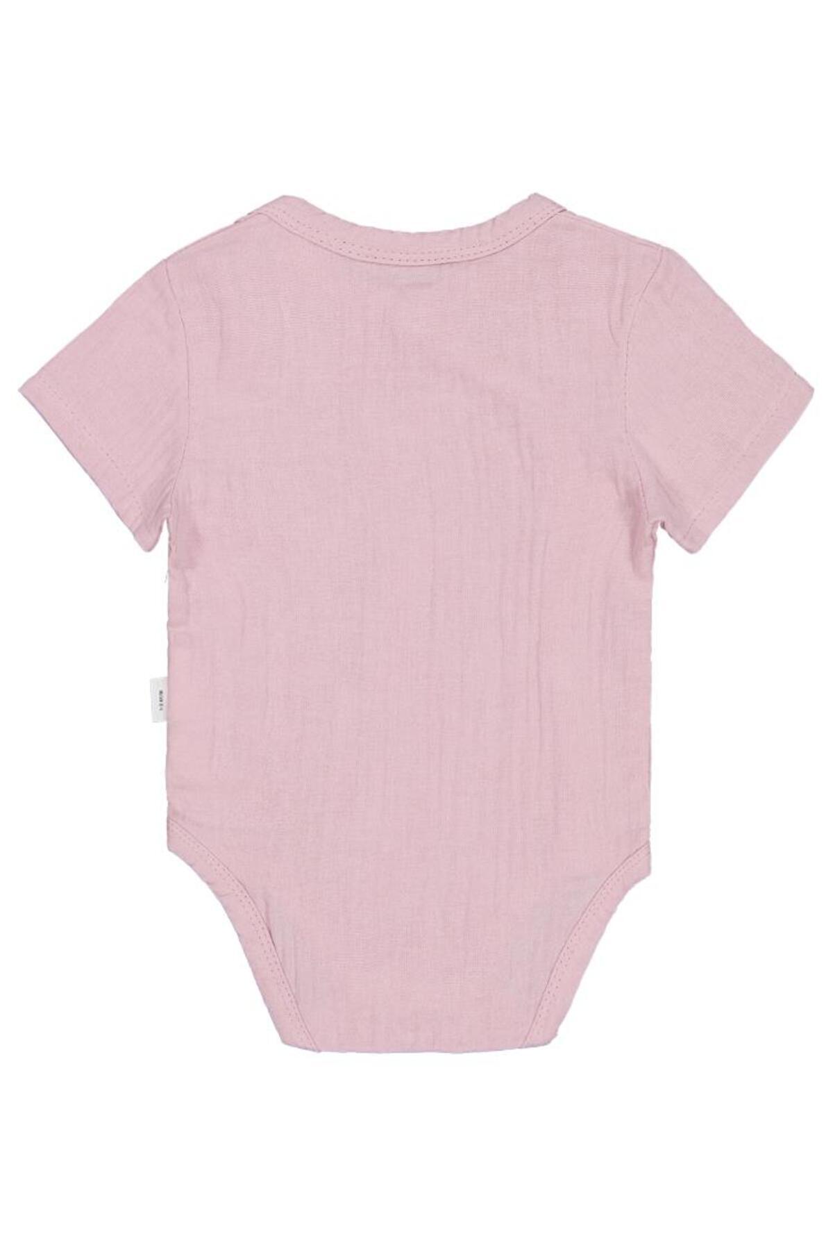 سیویل بیبی بادی اسنپ دار طرح خرس تدی سایز ۱-۱۸ ماه - صورتی ۱۲-۱۸ ماه