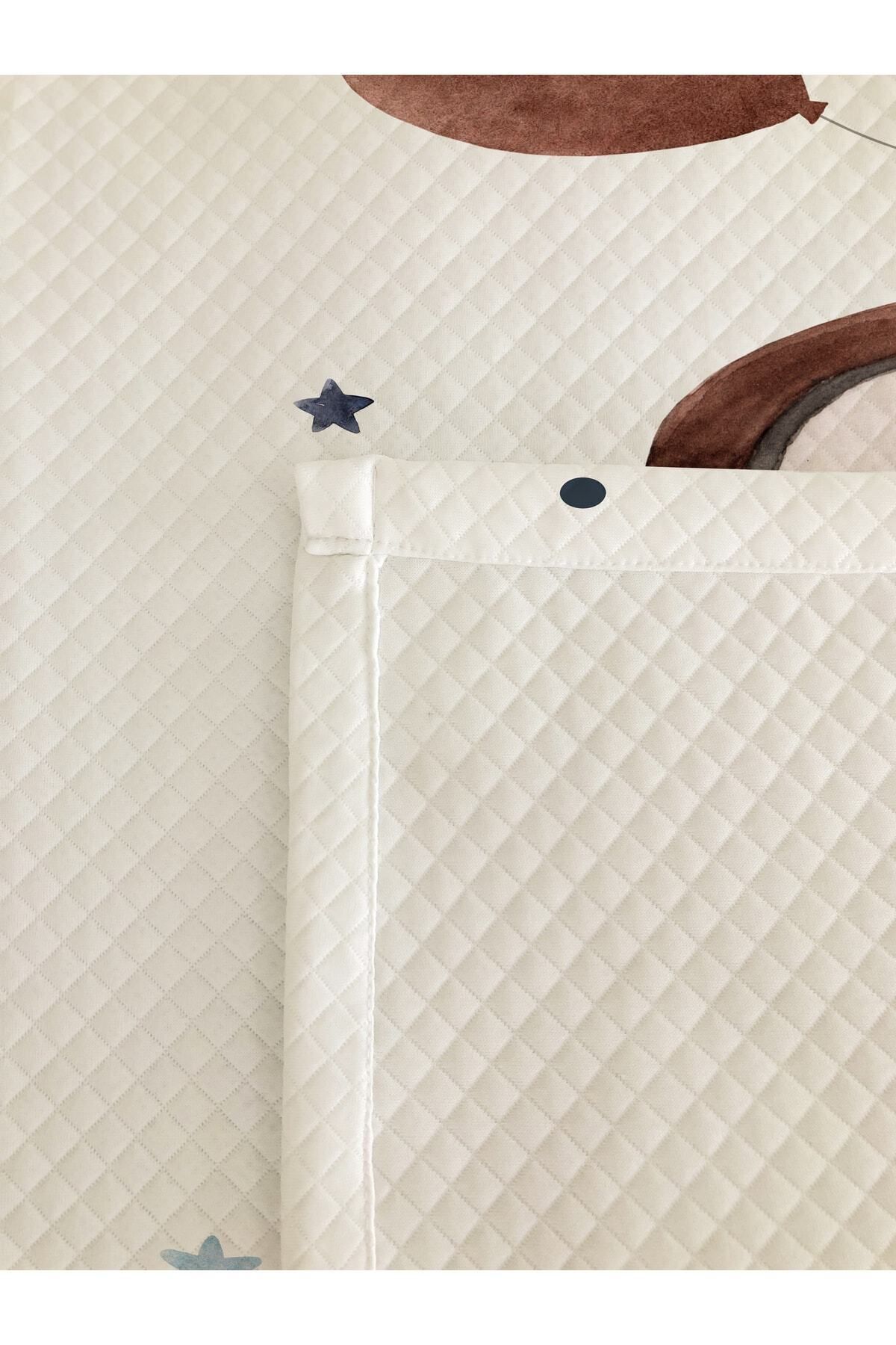 Evmila Antika Araba Desenli Bebek Ve Çocuk Baskılı Tek Kişilik Pike Takımı 160x230 Beyaz fotoğrafı 7 (önizleme)