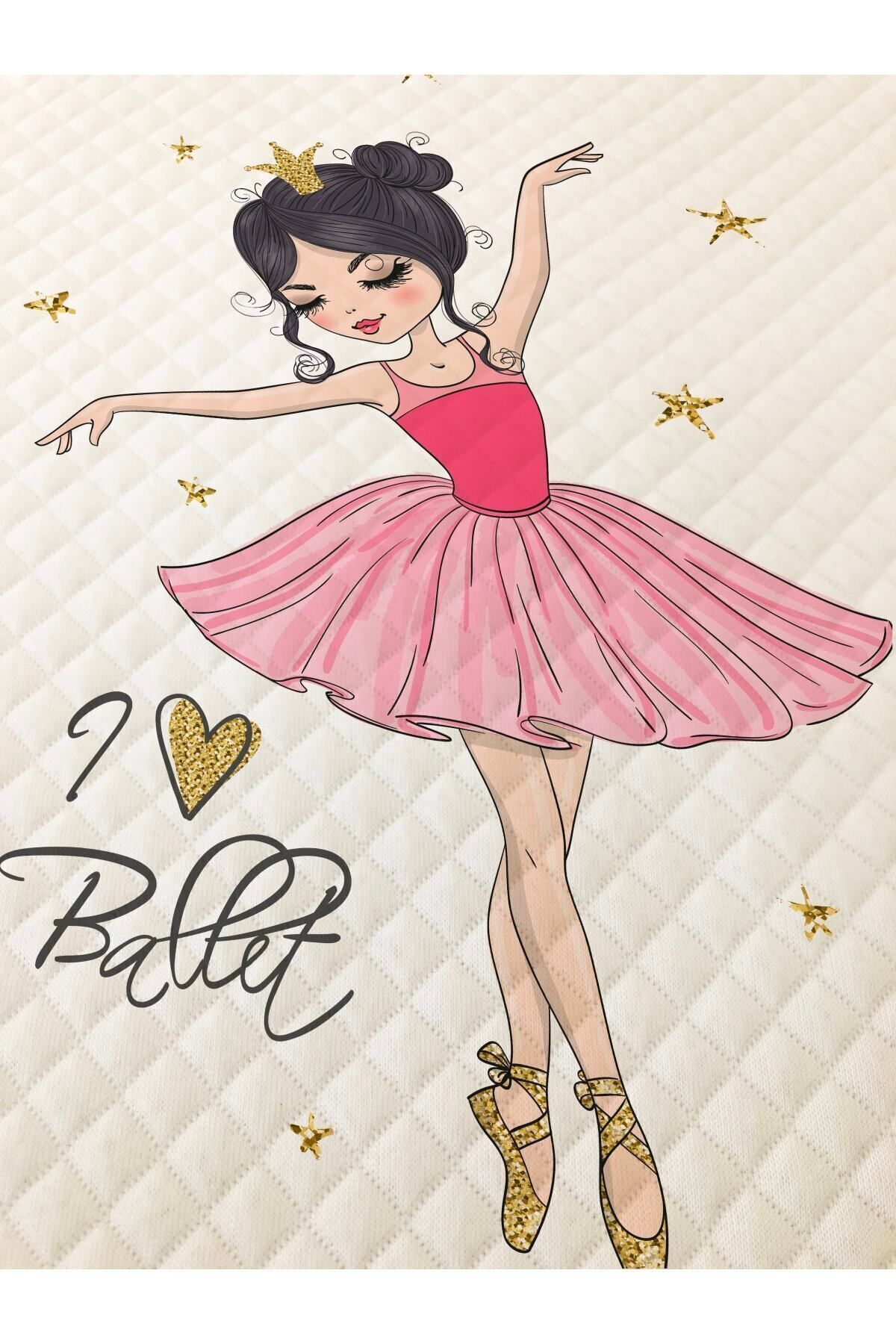 Evmila Balerin Kız Desenli Bebek Ve Çocuk Baskılı Tek Kişilik Pike Takımı 160x230 Beyaz fotoğrafı 4 (önizleme)