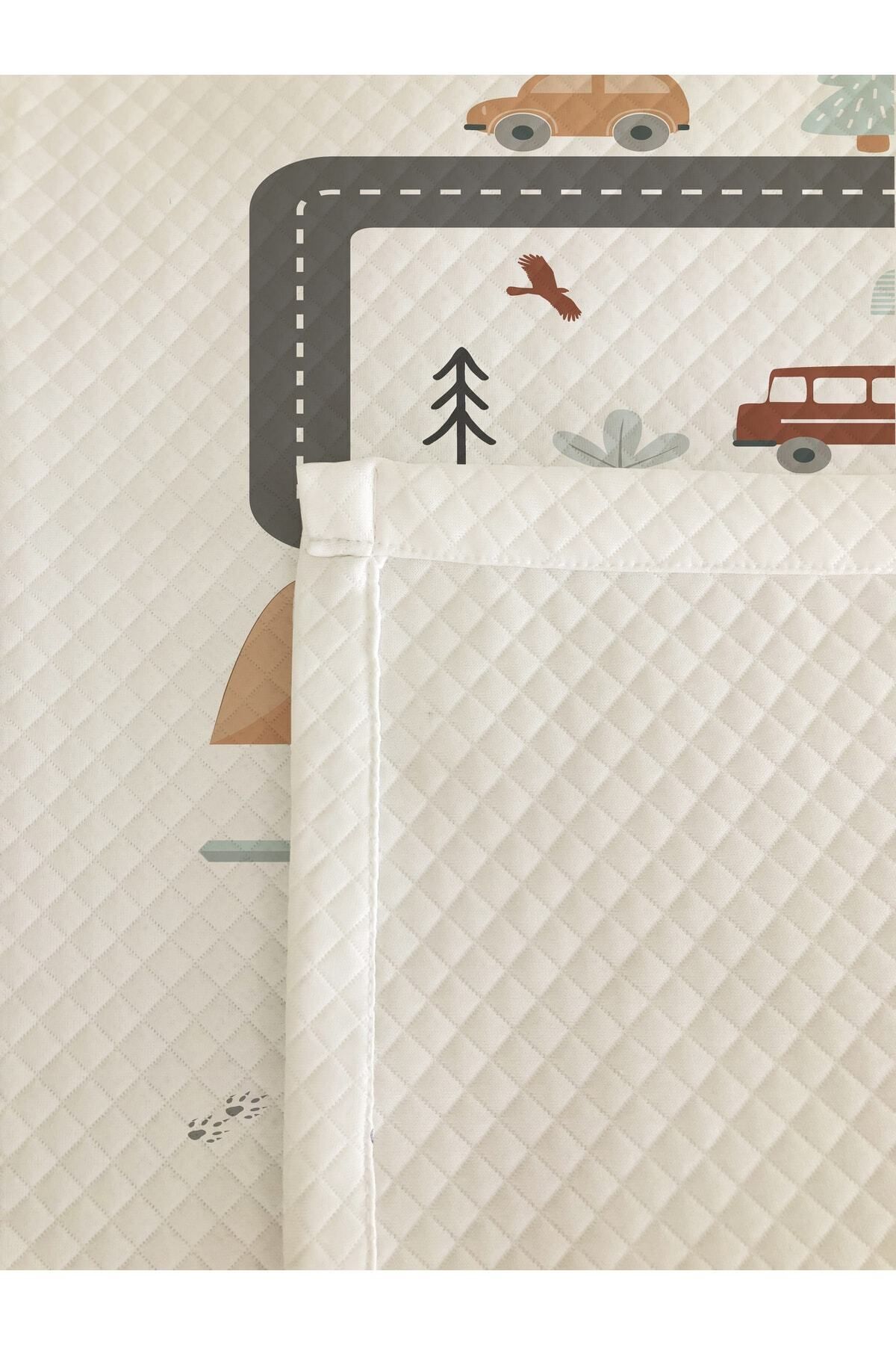 Evmila Yol Desenli Bebek Ve Çocuk Baskılı Tek Kişilik Pike Takımı 160x230 Beyaz fotoğrafı 5 (önizleme)