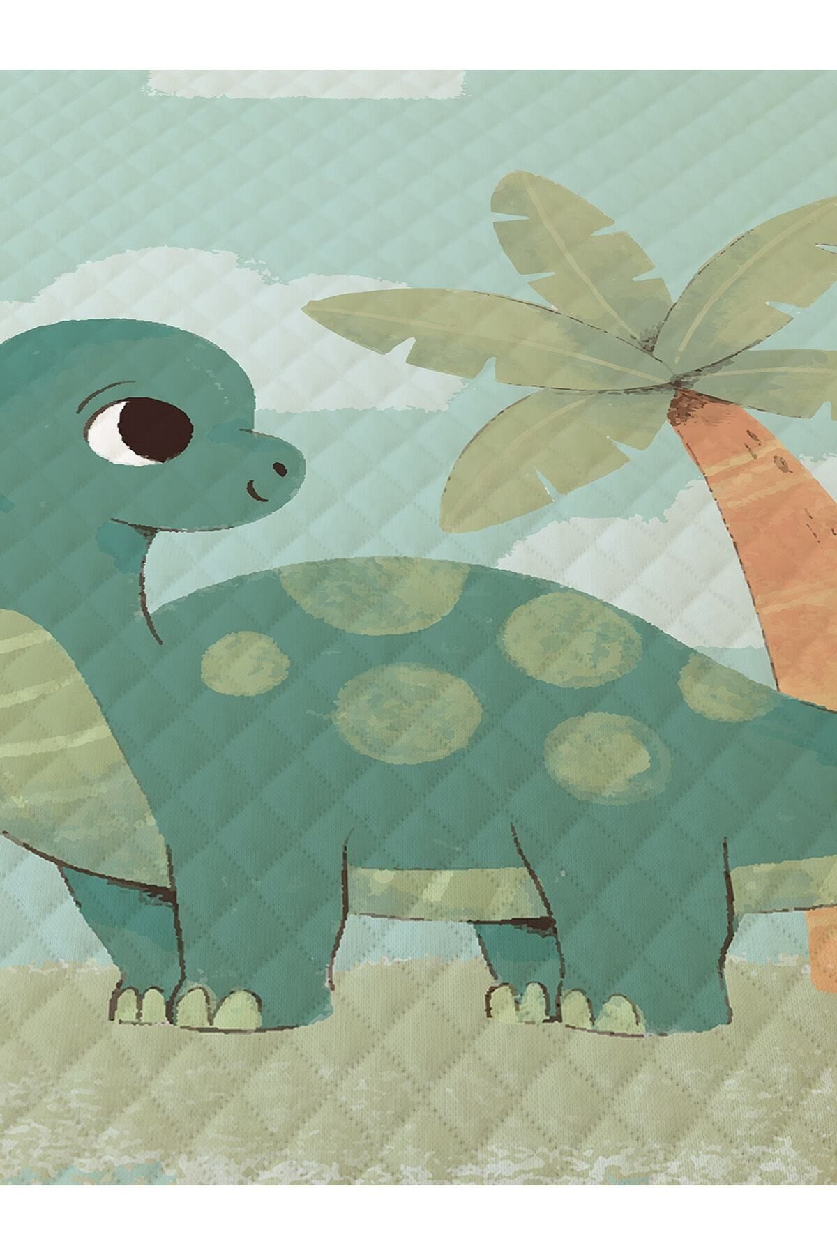 Evmila Dinozor Desen Tek Kişilik Çocuk Pike Takımı 160x220 cm fotoğrafı 4 (önizleme)