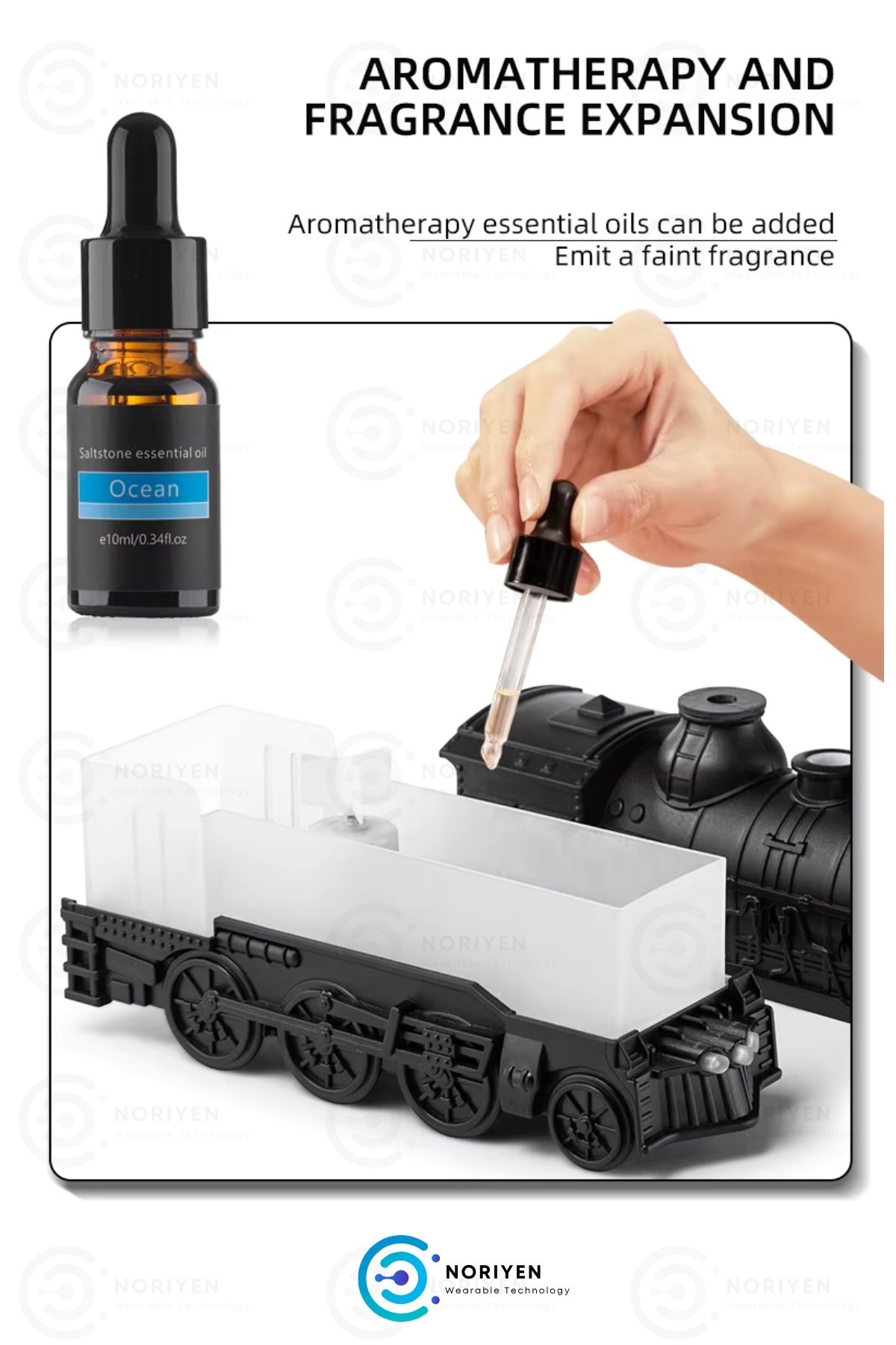 Yeni Nesil Tren Şeklinde 300 ML Aroma Difüzör Buhar Makinesi Hava Nemlendirici
