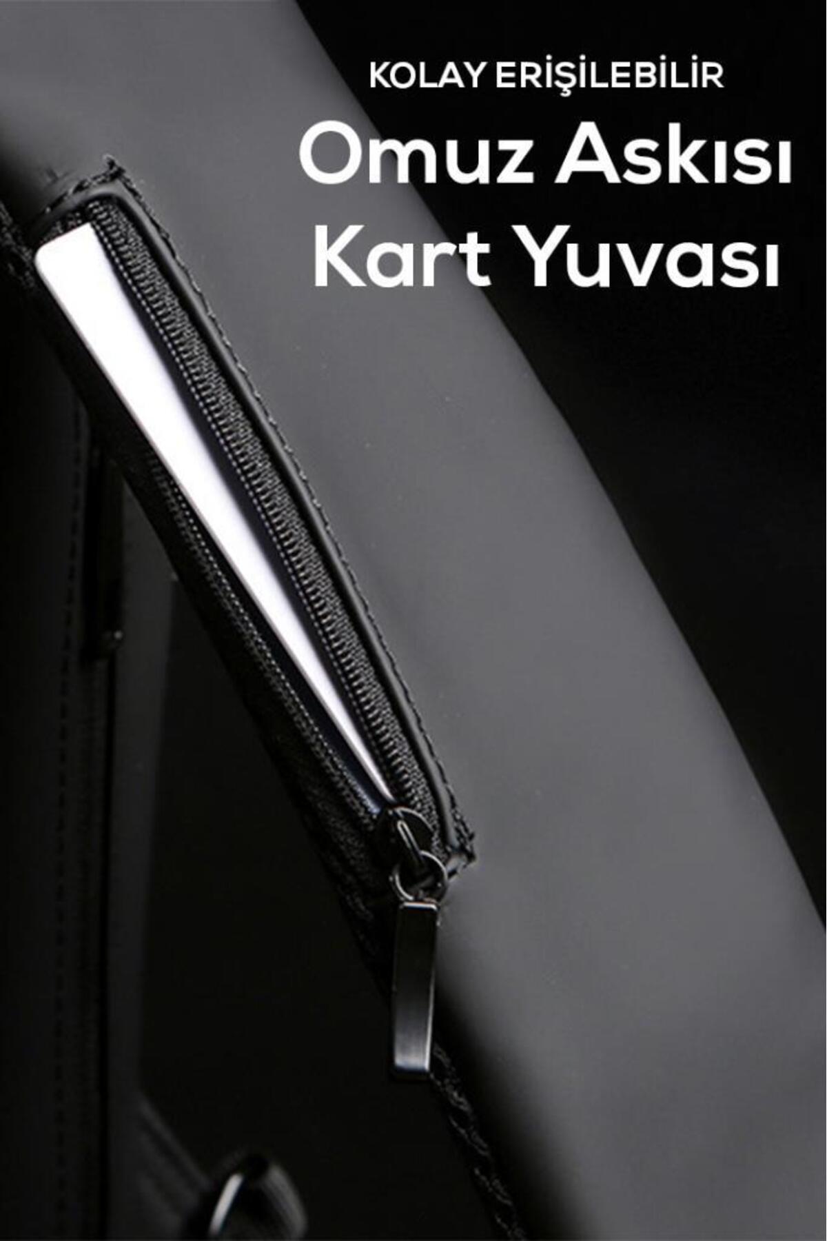 MUJGAN Gri Powerbank Özellikli Şifreli Çanta görsel 4