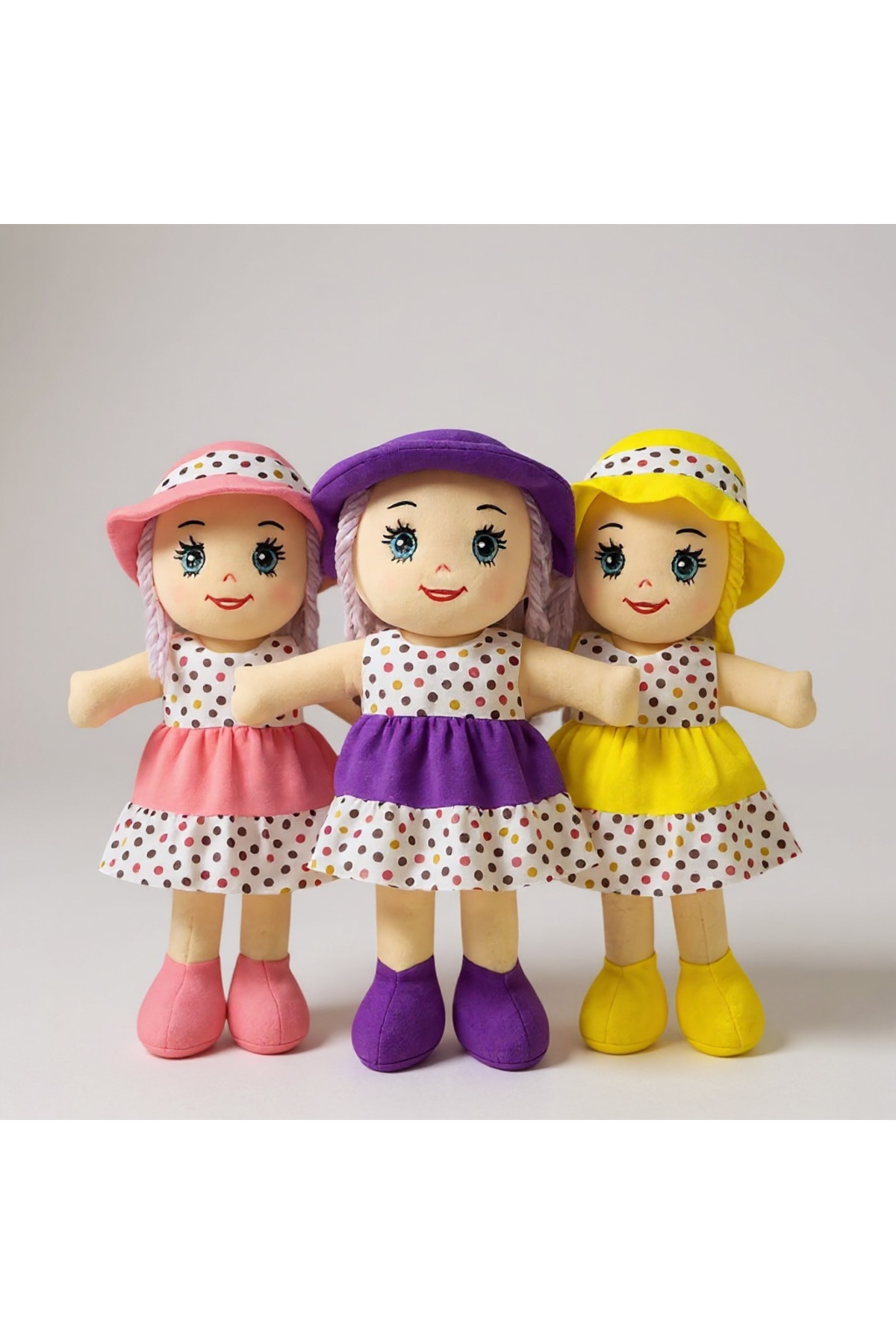 grsoyuncak Bez Bebek Sıla 3lü Set Gönderilecek 50cm Pembe-Sarı-Mor Renk fotoğrafı 3 (önizleme)