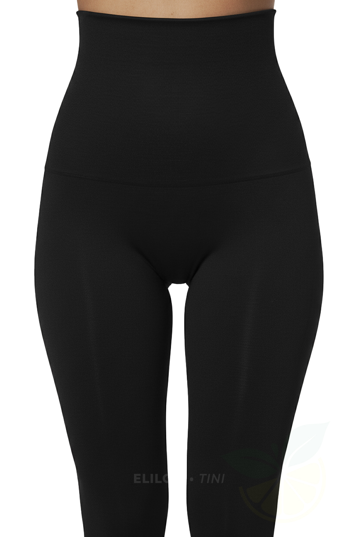 Tini Extra Tight Corset Leggings High Waist, Belly Girdle Thinning Styling Leggings Black —