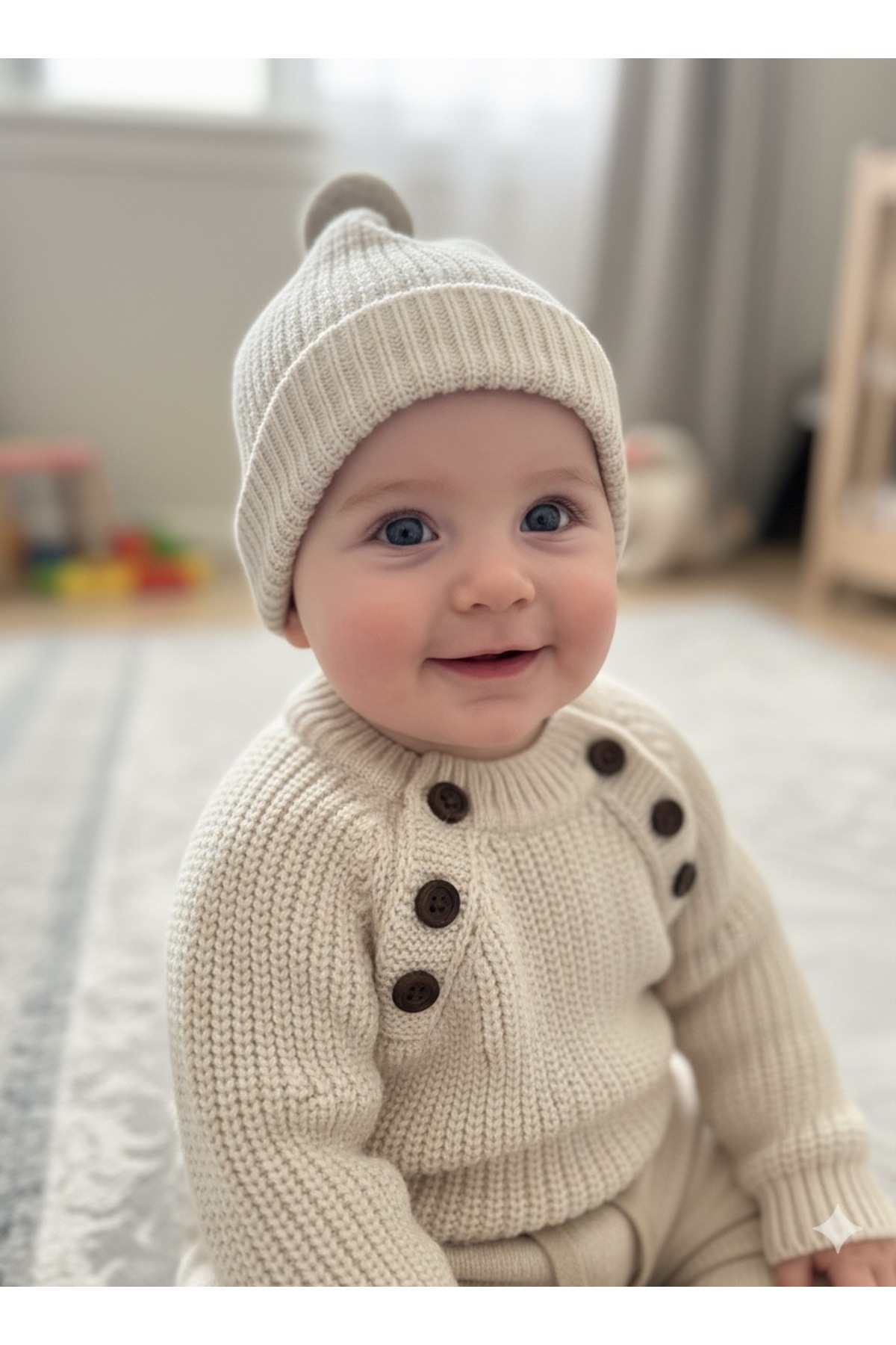 BİLGEN Style ERKEK BEBEK TRİKO SELANİK ÖRME ŞAPKALI KIŞLIK 3 LÜ TAKIM fotoğrafı 5 (önizleme)