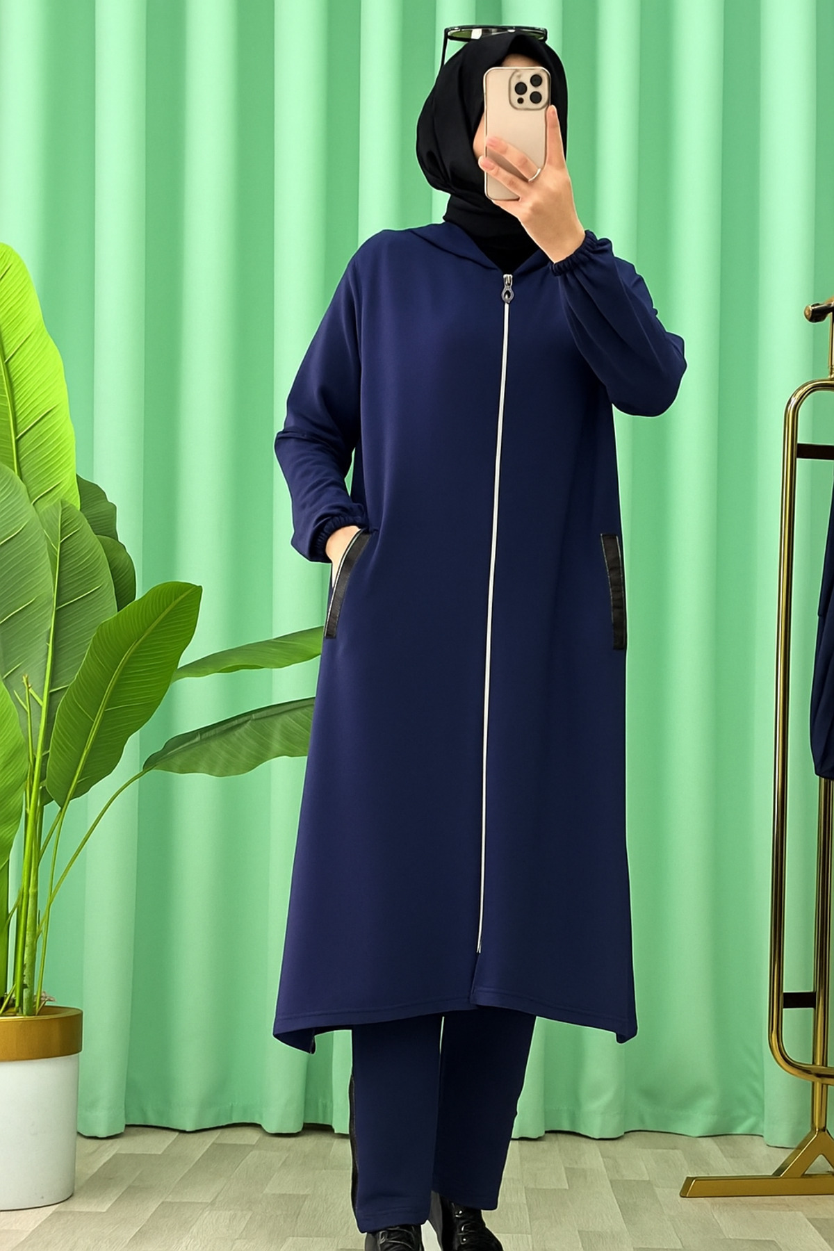 seis wear Fermuarlı Kapüşonlu Tunik Takım