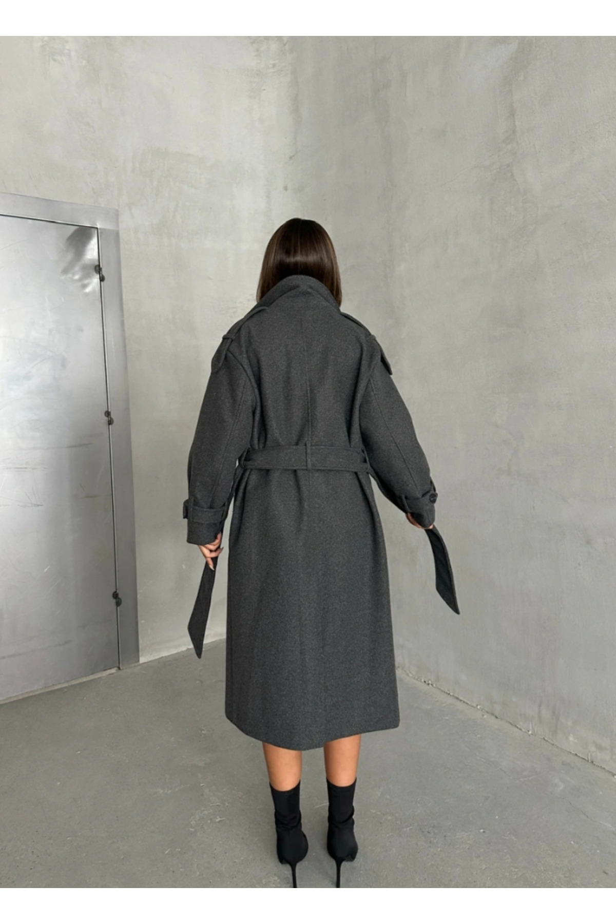 Zeynep Öykü Style Kadın Oversize Kaşe Kaban görsel 7