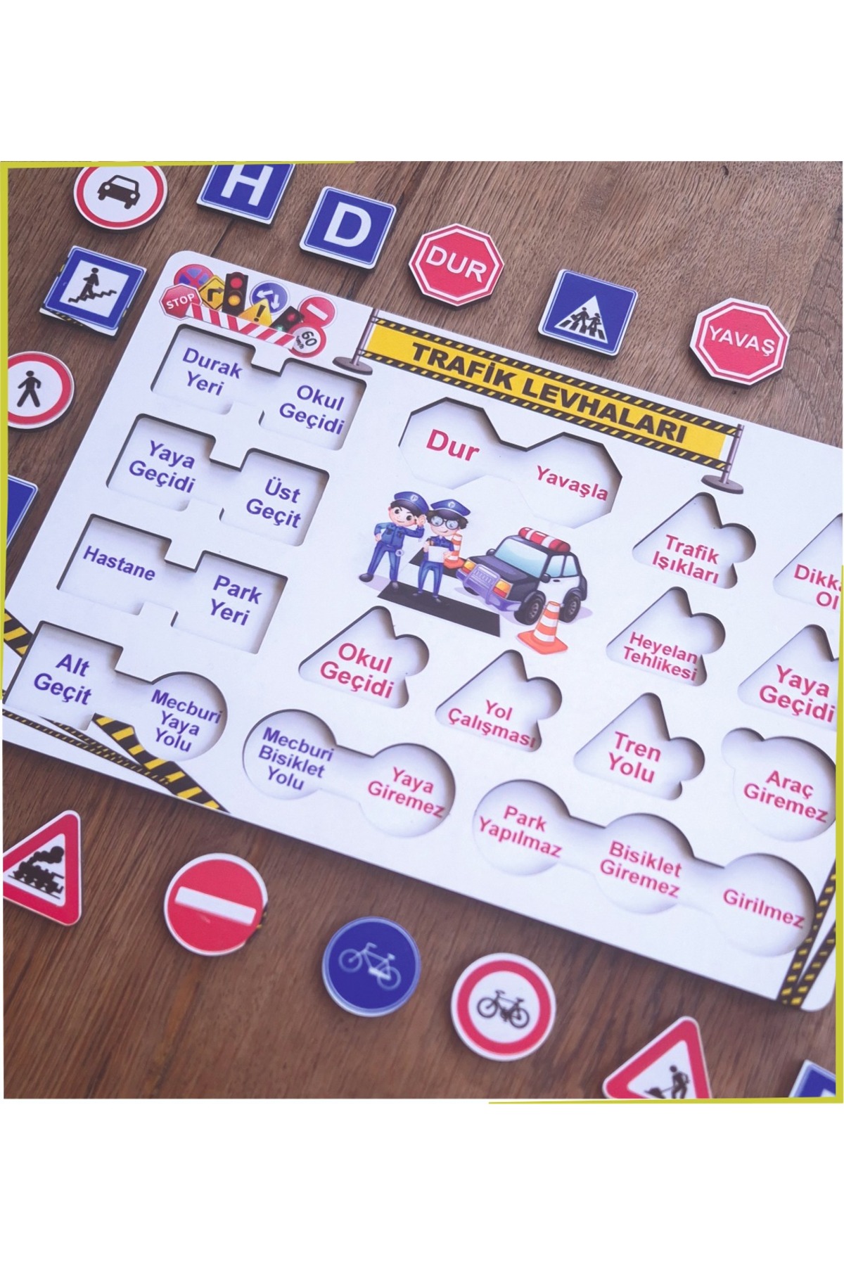 پازل تابلوهای چوبی راهنمایی و رانندگی و علائم همراه با توضیحات