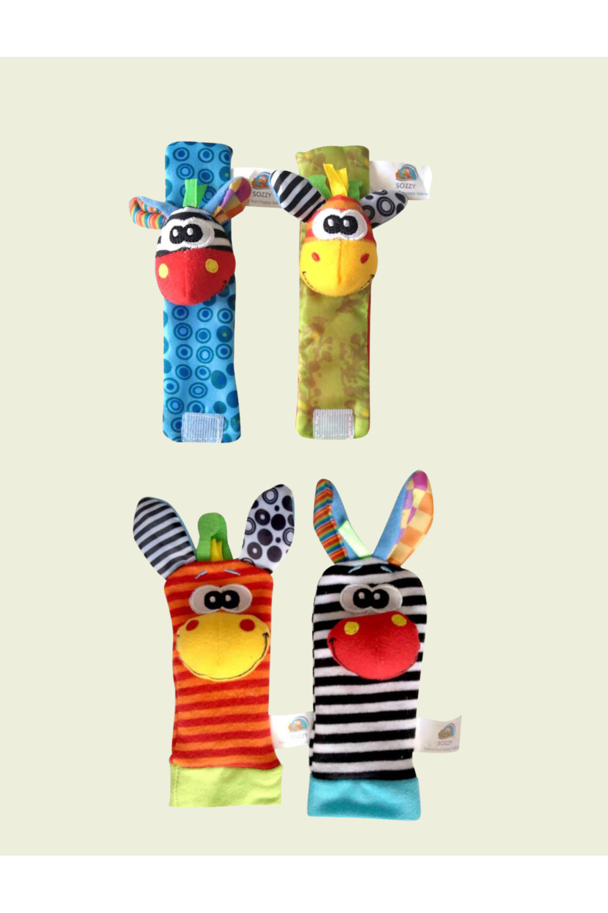 Sozzy Toys Çıngıraklı Hışırtılı  Bebek Bileklik ve Çorabı - 4 Parça Set fotoğrafı 3 (önizleme)