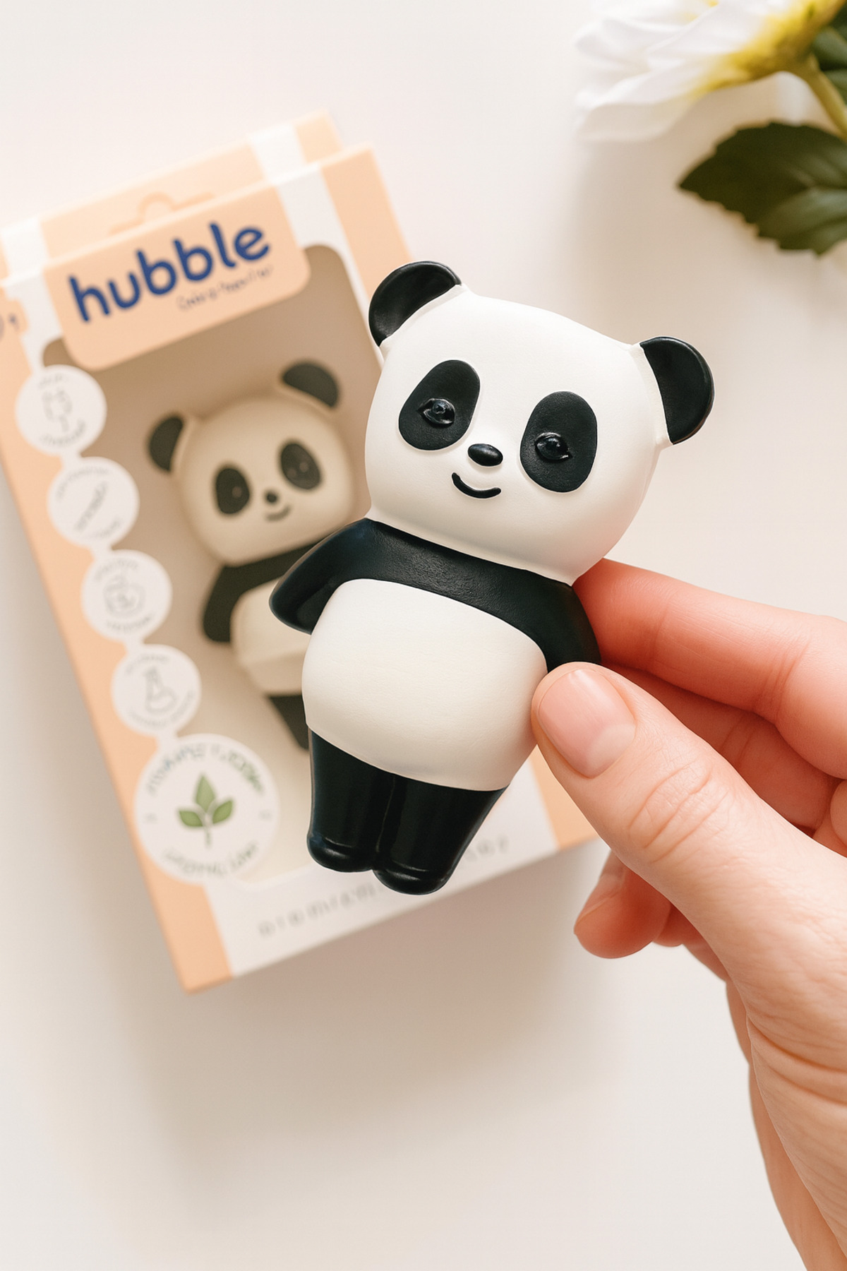 Hubble Bebek Diş Kaşıyıcı Ve Oyuncak - Panda Şekilli Dişlik (%100 DOĞAL KAUÇUK) fotoğrafı 2 (önizleme)