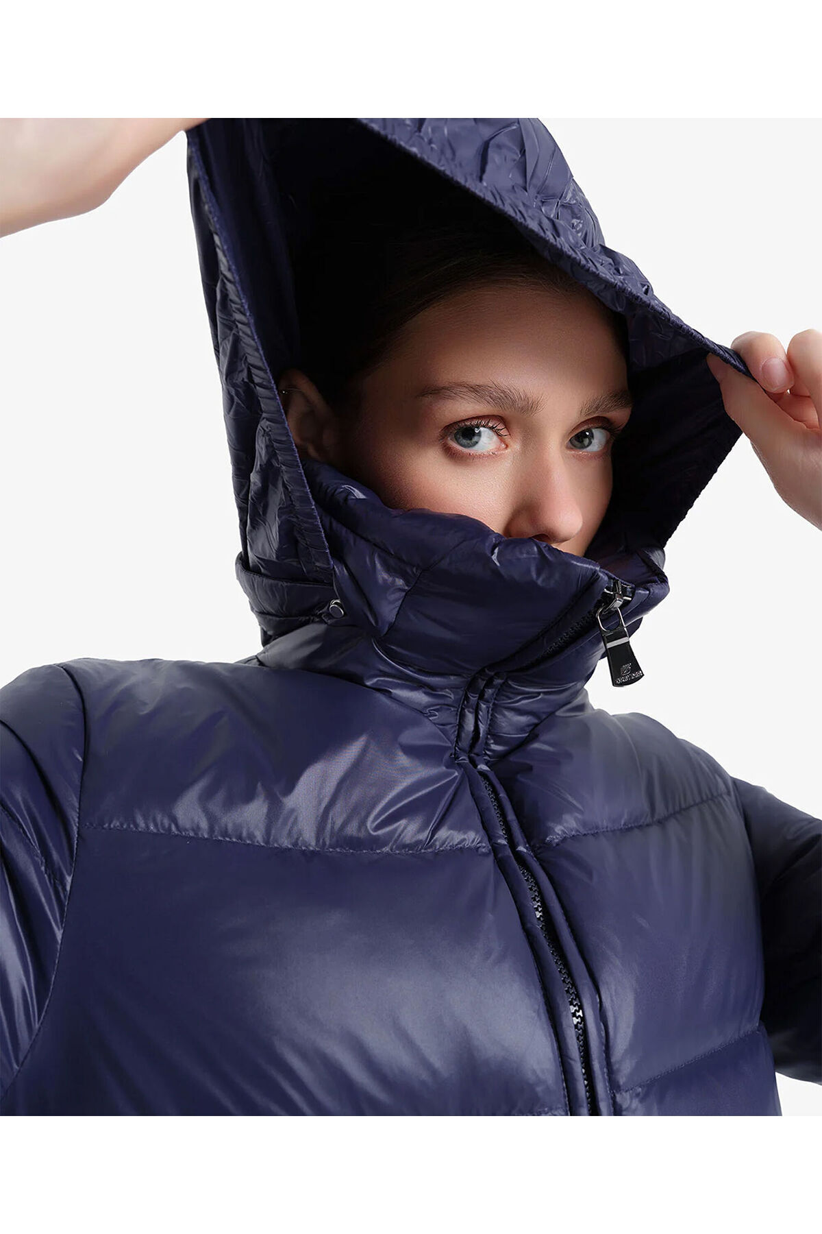 Greyder  Kadın Parlak İndigo Suya Dayanıklı Kaz Tüyü Mont 4K2TM84014 - Görsel 7