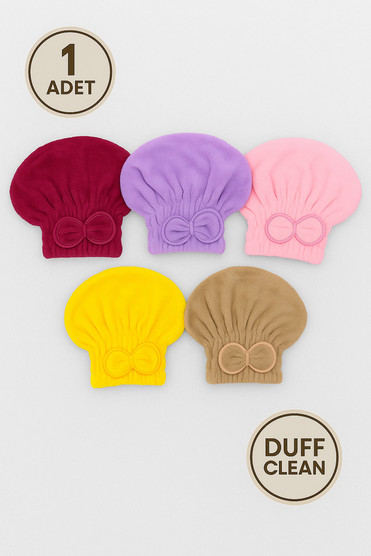DUFF CLEAN Saç Kurutma Bonesi Kafa Havlusu Duş Bonesi Islak Saç Kurulama Bonesi Mikrofiber Tüm Saçlara Uyumlu