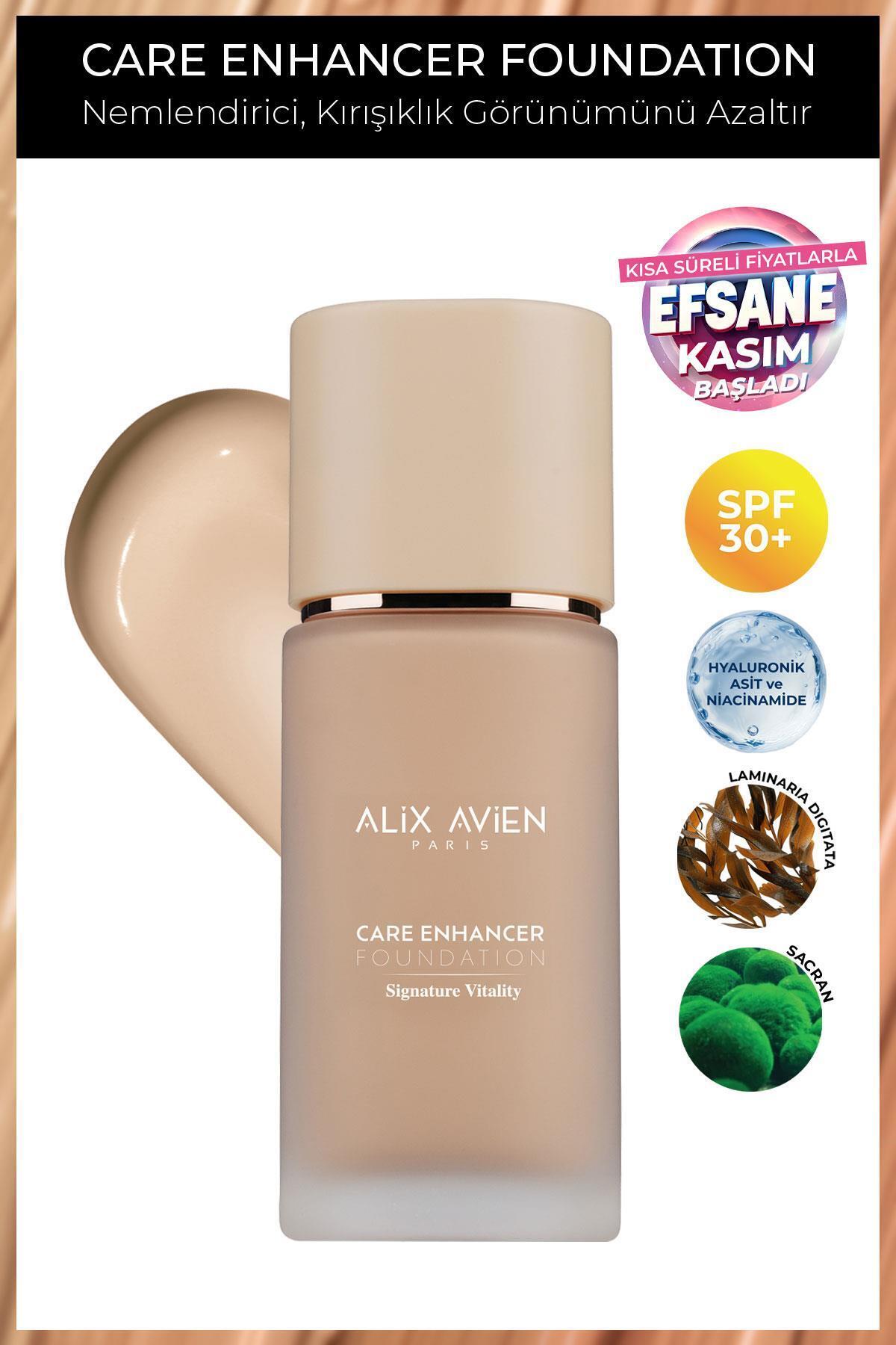 Alix Avien Kırışıklık Karşıtı Nemlendirici SPF30 Parlak Bitişli Fondöten - Care Enhancer 804 Pale Ivory