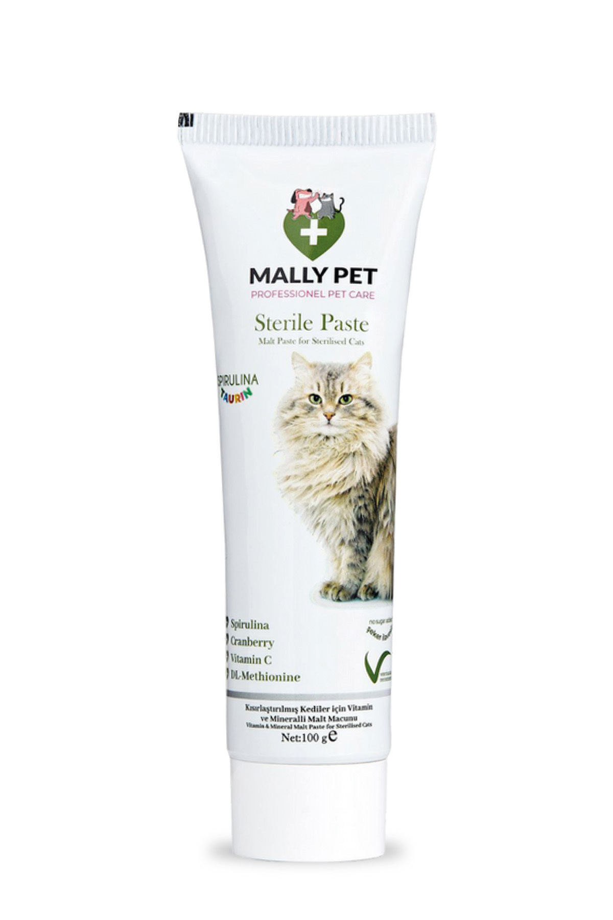 MALLY PET PROFESSIONEL PET CARE Kısır Kedilere Özel Bağışıklılık Destekleyici Ve Tüy Yumağı Önleyici Steril Malt Macunu