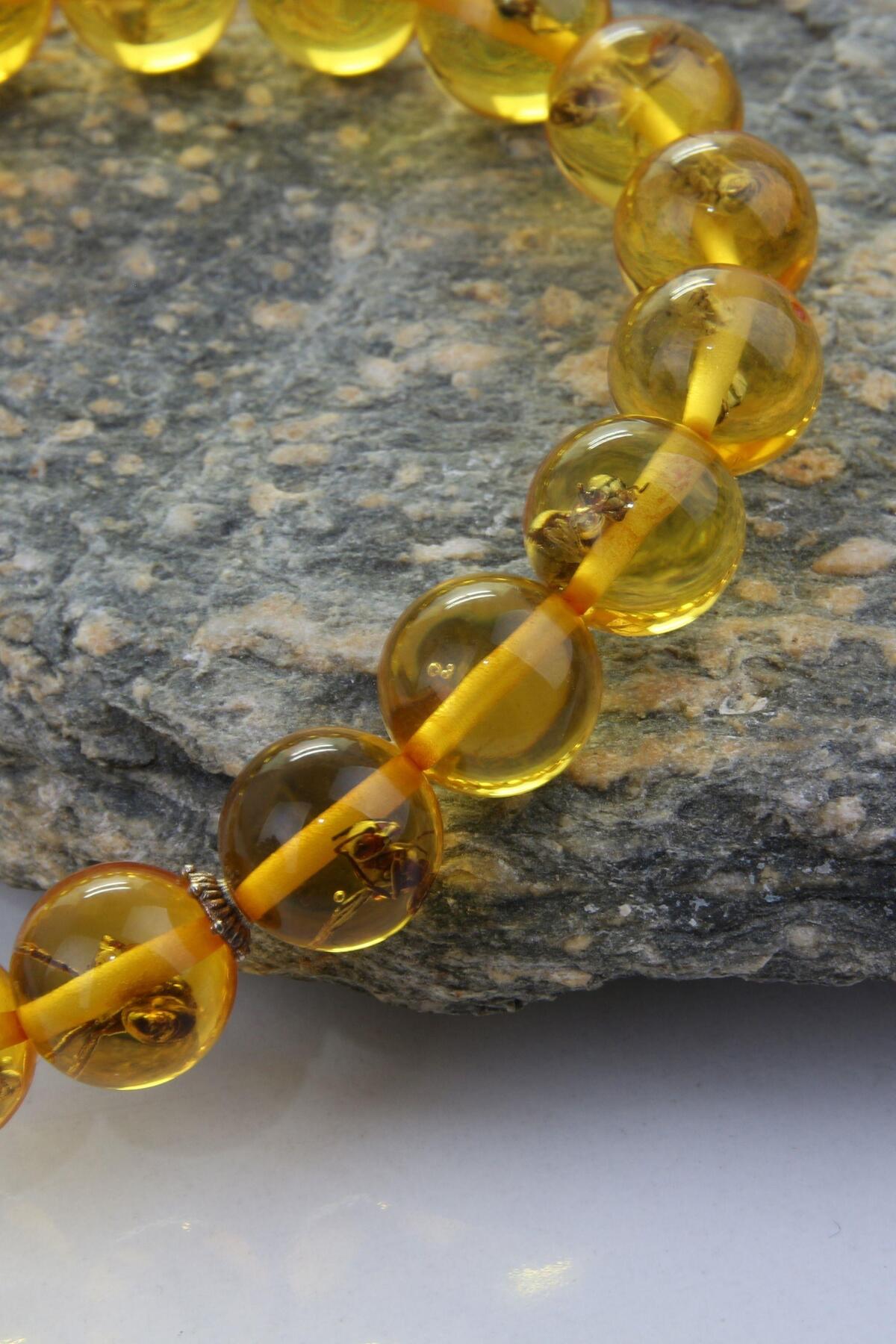 Pearly Handmade Toz Kehribar Bileklik görsel 3