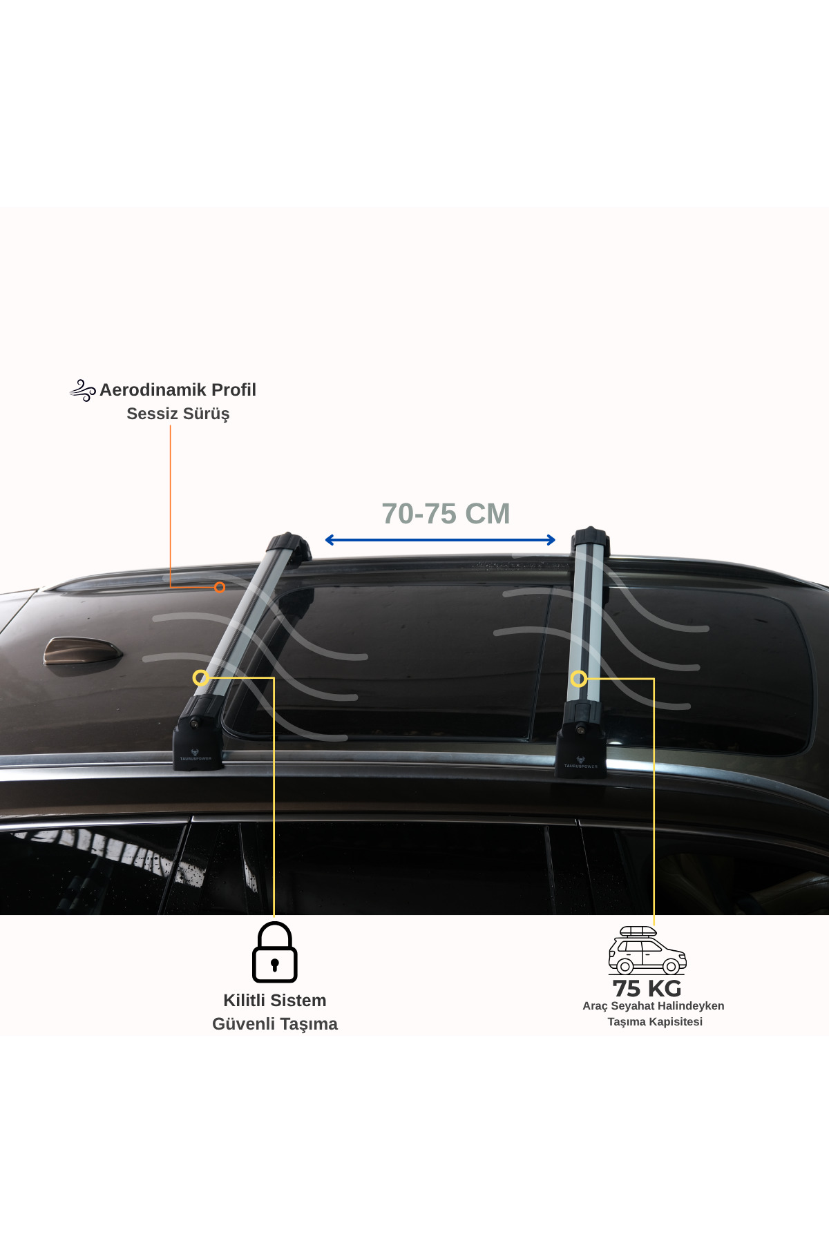 Compatible With Togg T10X 2023-2025 ACE-2 Car Roof Rack Cross Bar Black - View #4
