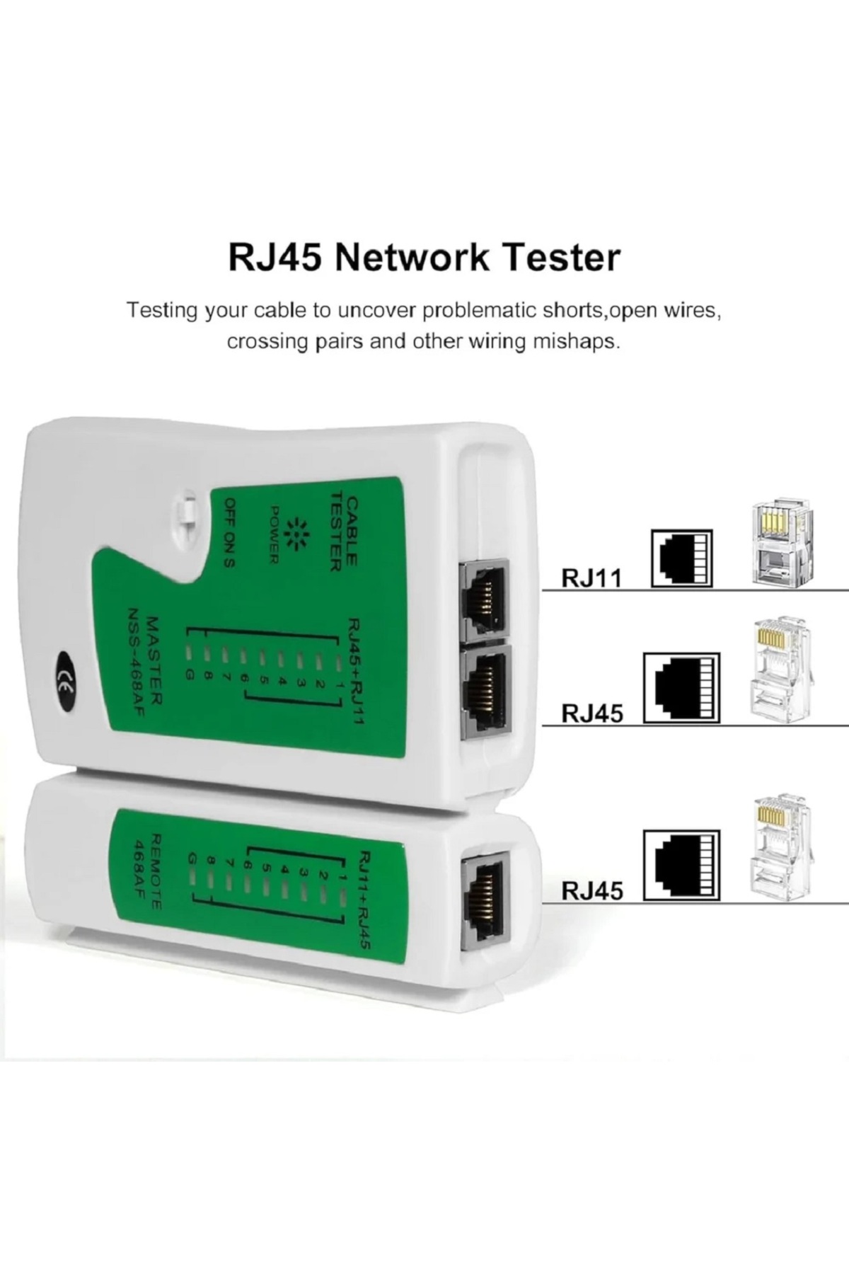 RJ45 RJ11 RJ12 CAT5 CAT 6 Ağ Lan Kablo Test Cihazı Test Cihazı Network Test Kontrol Cihazı