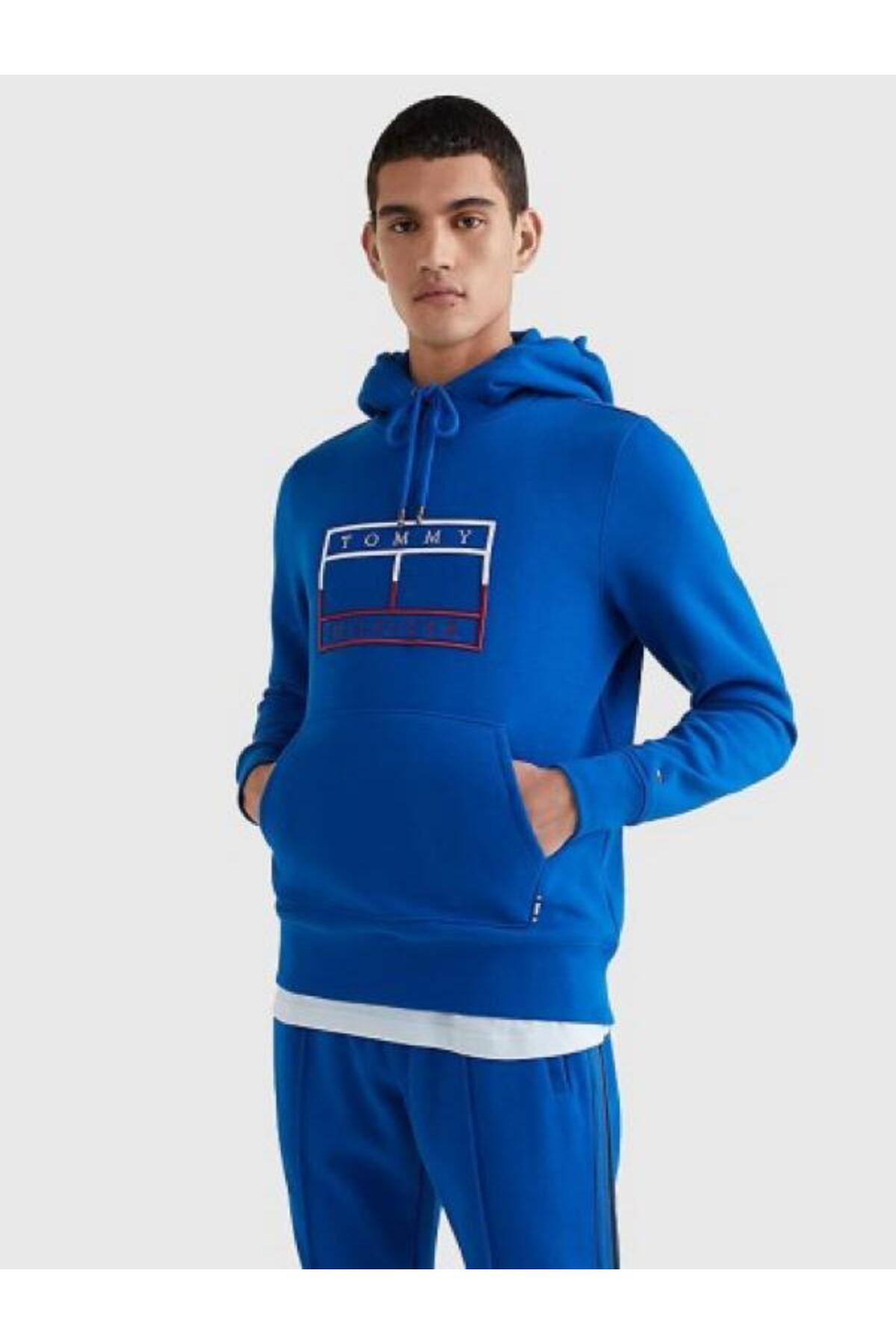 تامی هیلفیگر هودی طرح پرچم با جیب کانگورویی