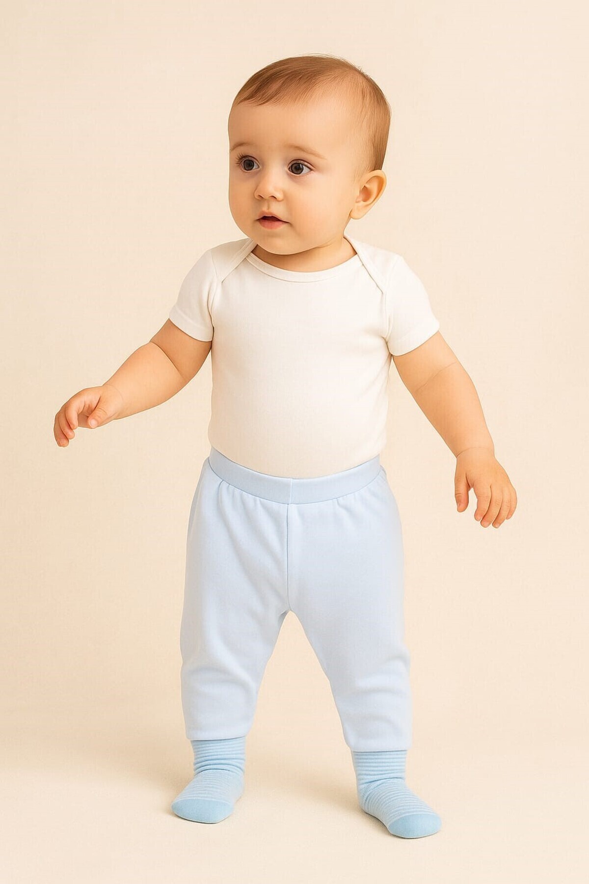 Kindo Baby Bebek Patikli Pantolon , Kendinden Çoraplı Pantolon , Annelerin Favorisi %100 Pamuk Pijama fotoğrafı 2 (önizleme)