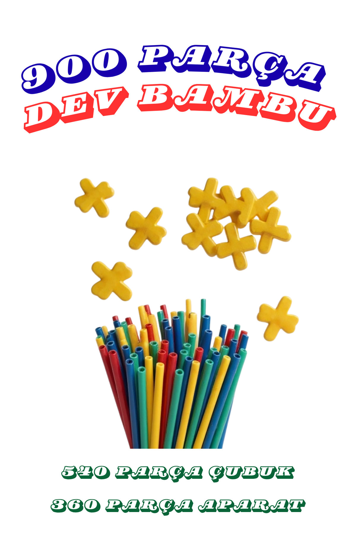 Bambu Pipet Çubuğu Zeka Hayal Gücü Geliştirici Ve Egitici 900 Parça Eğitici Oyuncak Toys 3+ Yaş