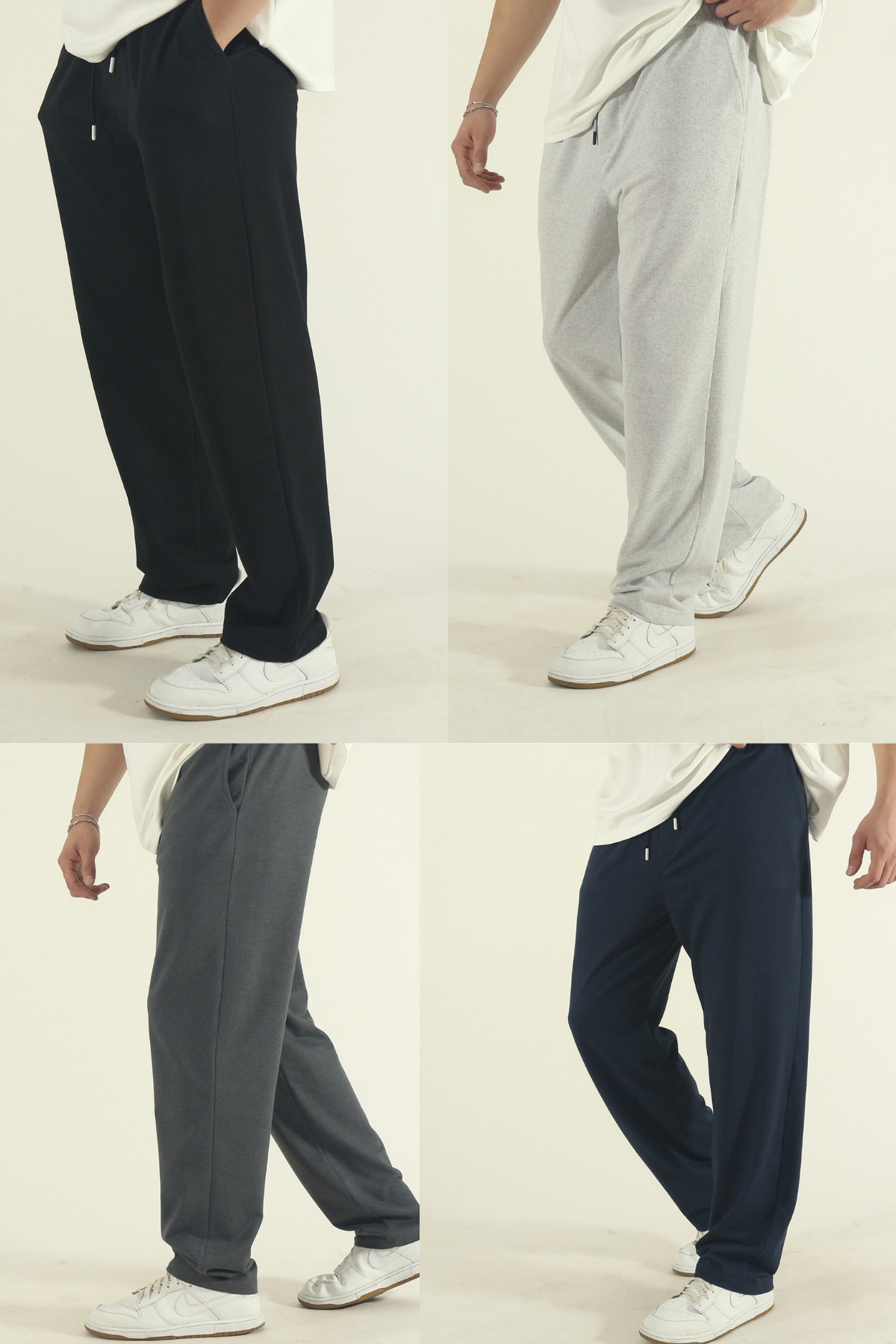 EydaMoon Erkek Siyah-Gri-Füme-Lacivert Baggy Oversize Bol Paça Eşofman Altı