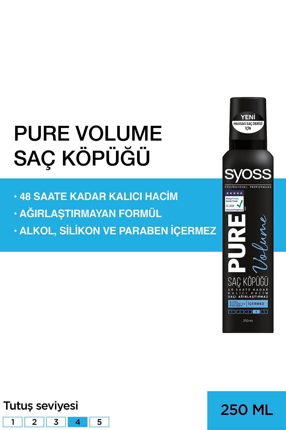 Syoss Pure Volume Saç Köpüğü - Hacim Artırıcı