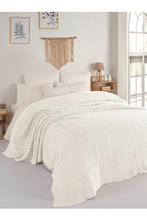 WOOLHOME Çift Kişilik Triko Örgü Battaniye 240x220