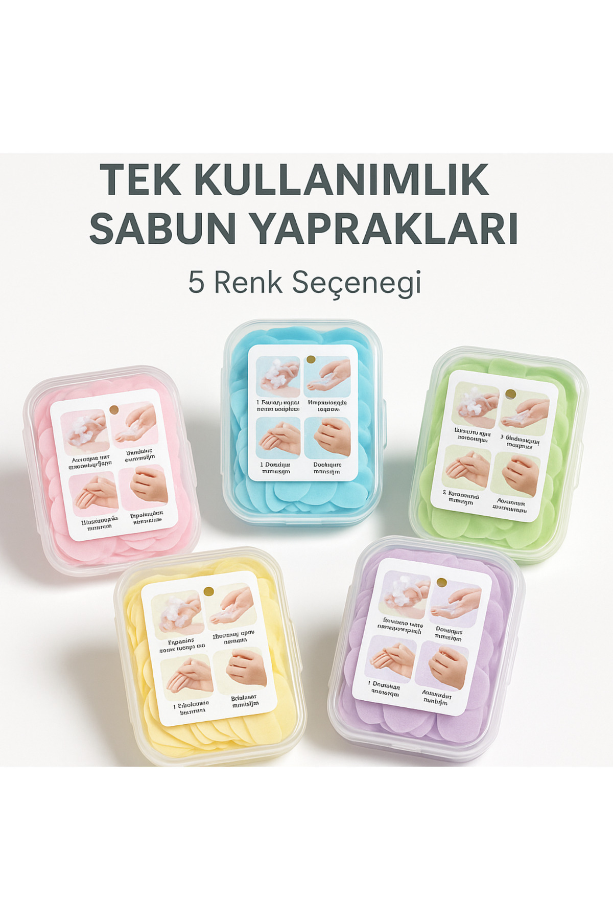 Amentes 2 li Paket 200 Yaprak Parfümlü Eriyen Mini Kağıt Sabun Öğrenci Çocuk Okul Dezenfektan El Sabunu