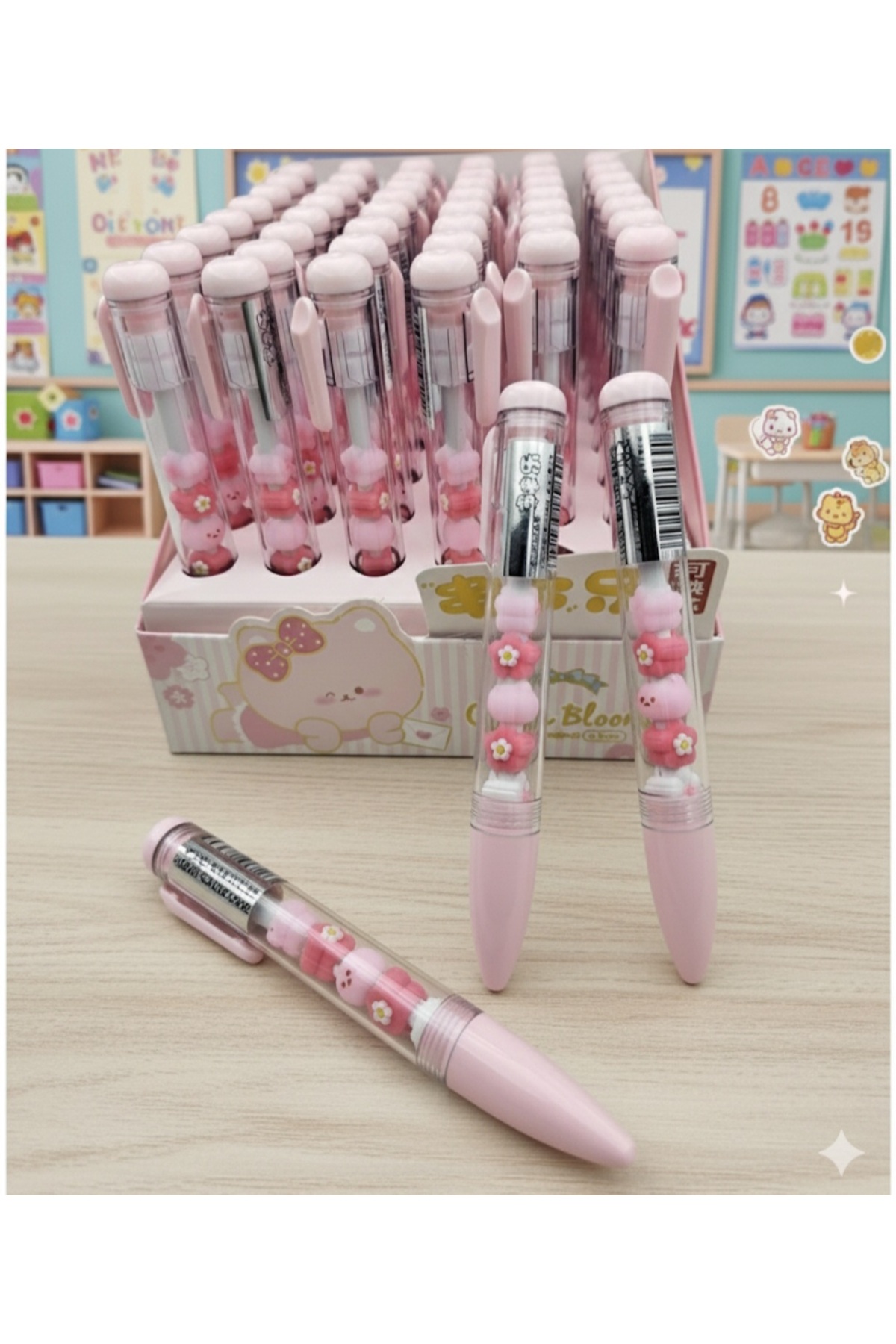 Meyra Accessories sakura çiçek temalı oyuncaklı içi figürlü