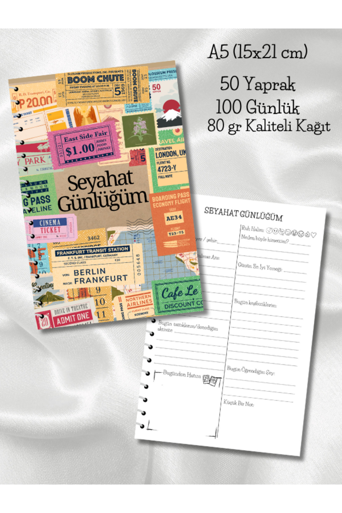 daily notebook Gezi Seyahat Günlüğü,travel journal ,planlayıcı,100 Günlüktür,a5 (15X21 CM)
