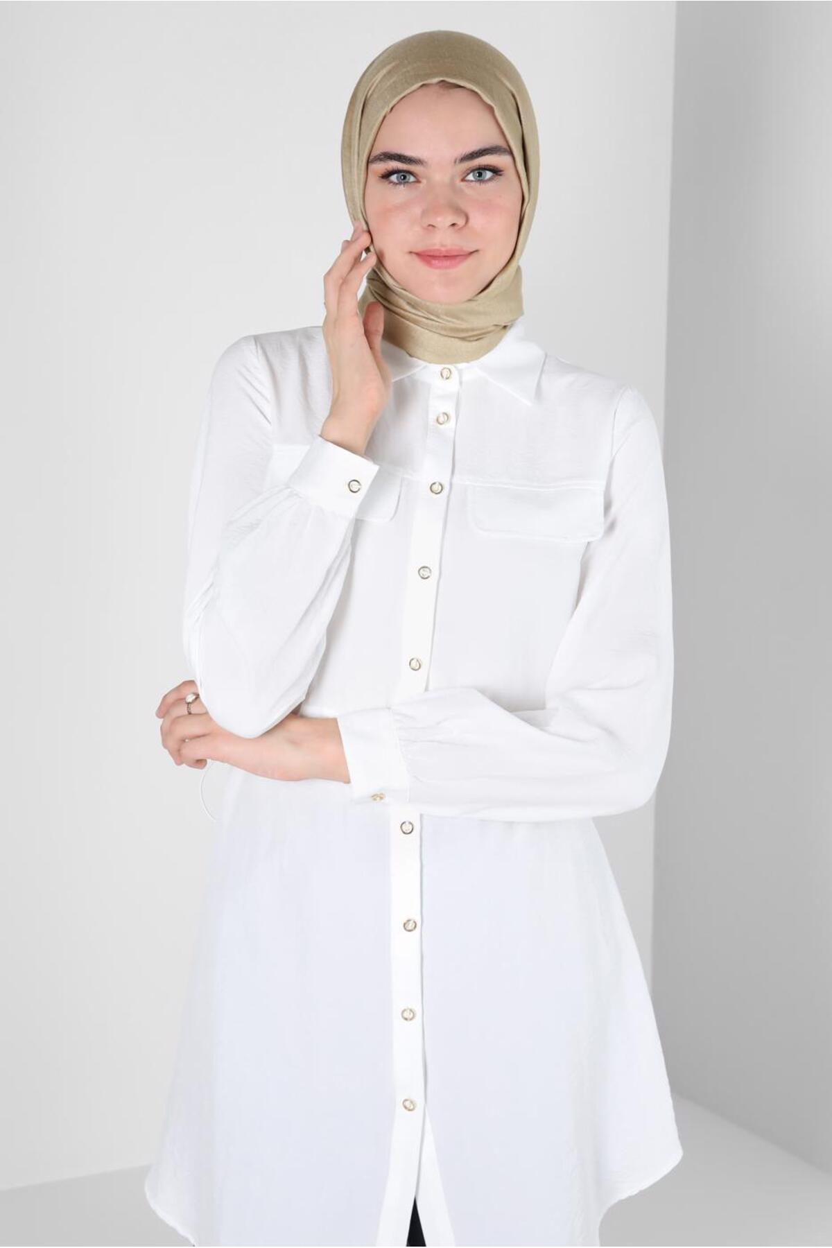 آلوینا تونیک دکمهدار کمردار ۴۳۸۹۰ آلوینا تونیک دکمهدار کمردار ۴۳۸۹۰