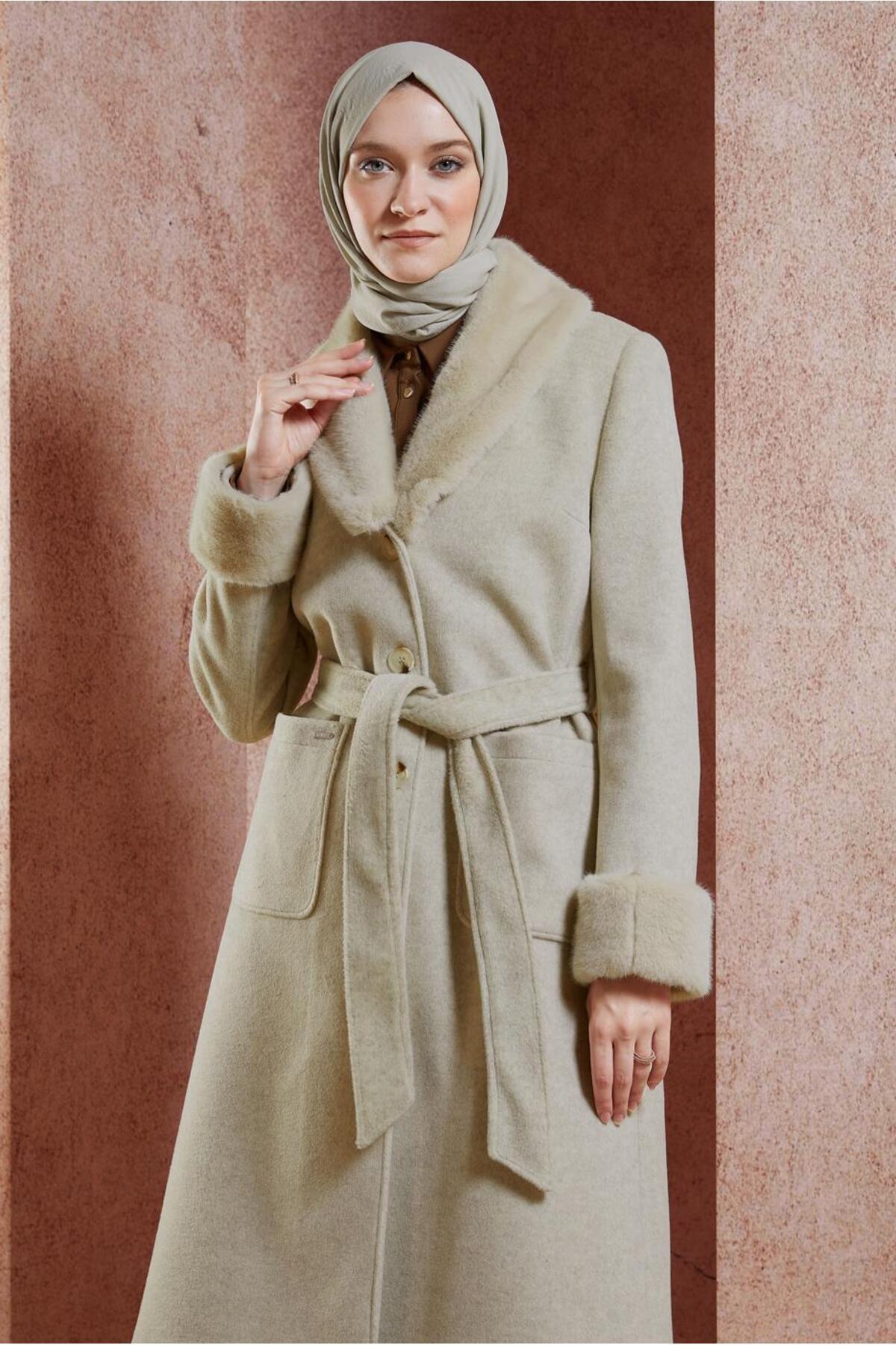 آلوینا پالتوی خزدار کمربنددار ۹۰۵۰۱