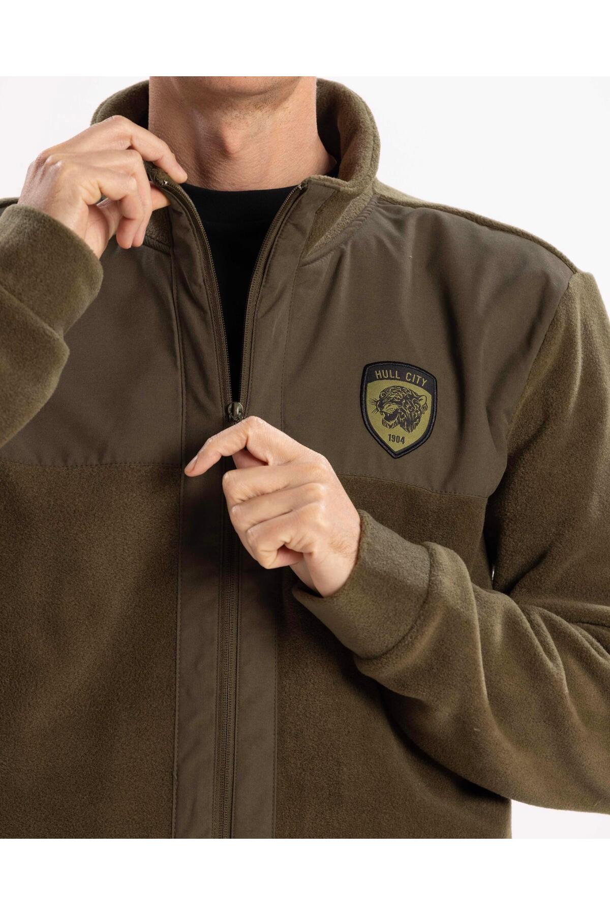 Hull City Melyd Fleece Jacket Erkek Haki Sweatshirt